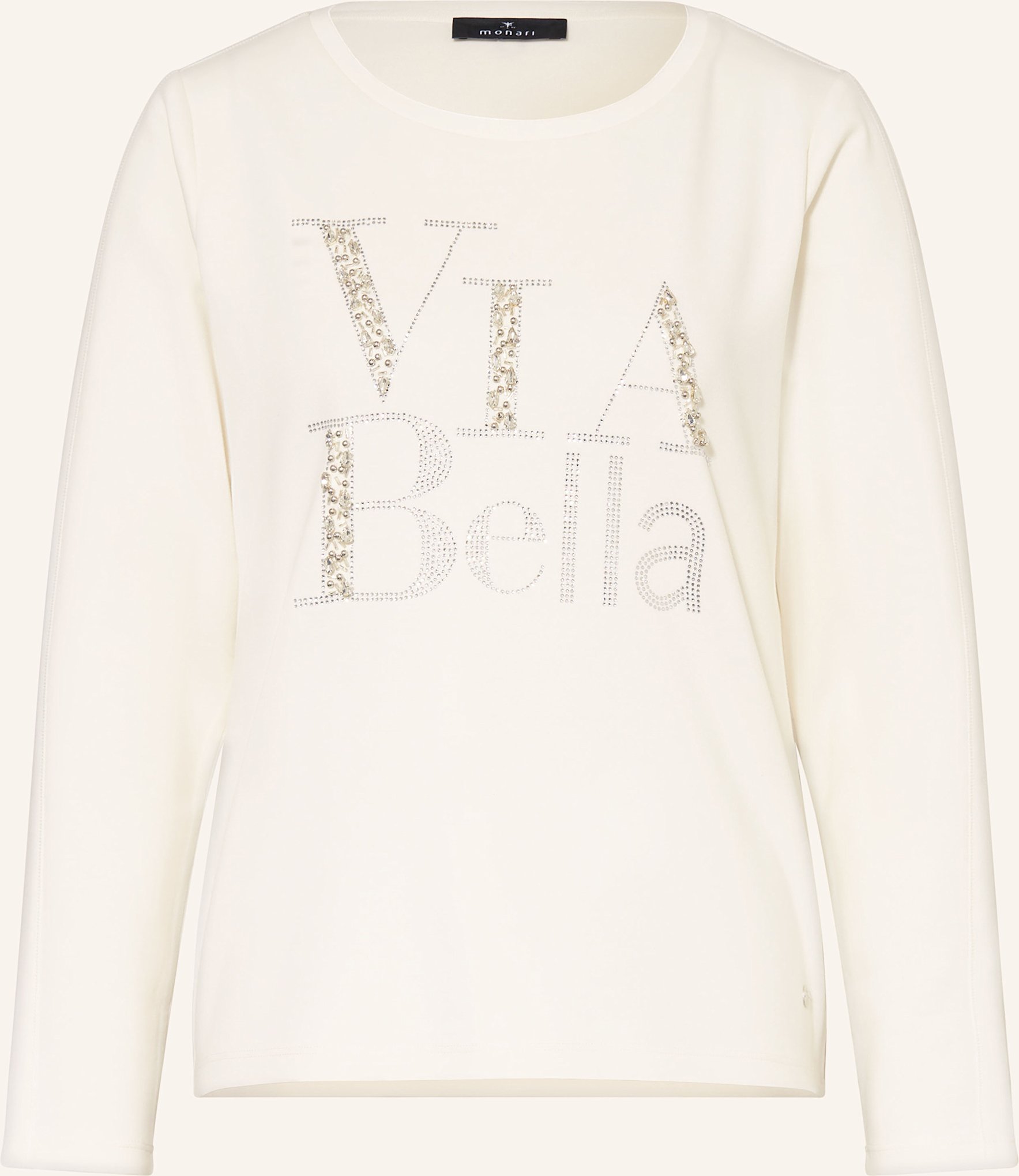 Monari Longsleeve Mit Schmucksteinen beige