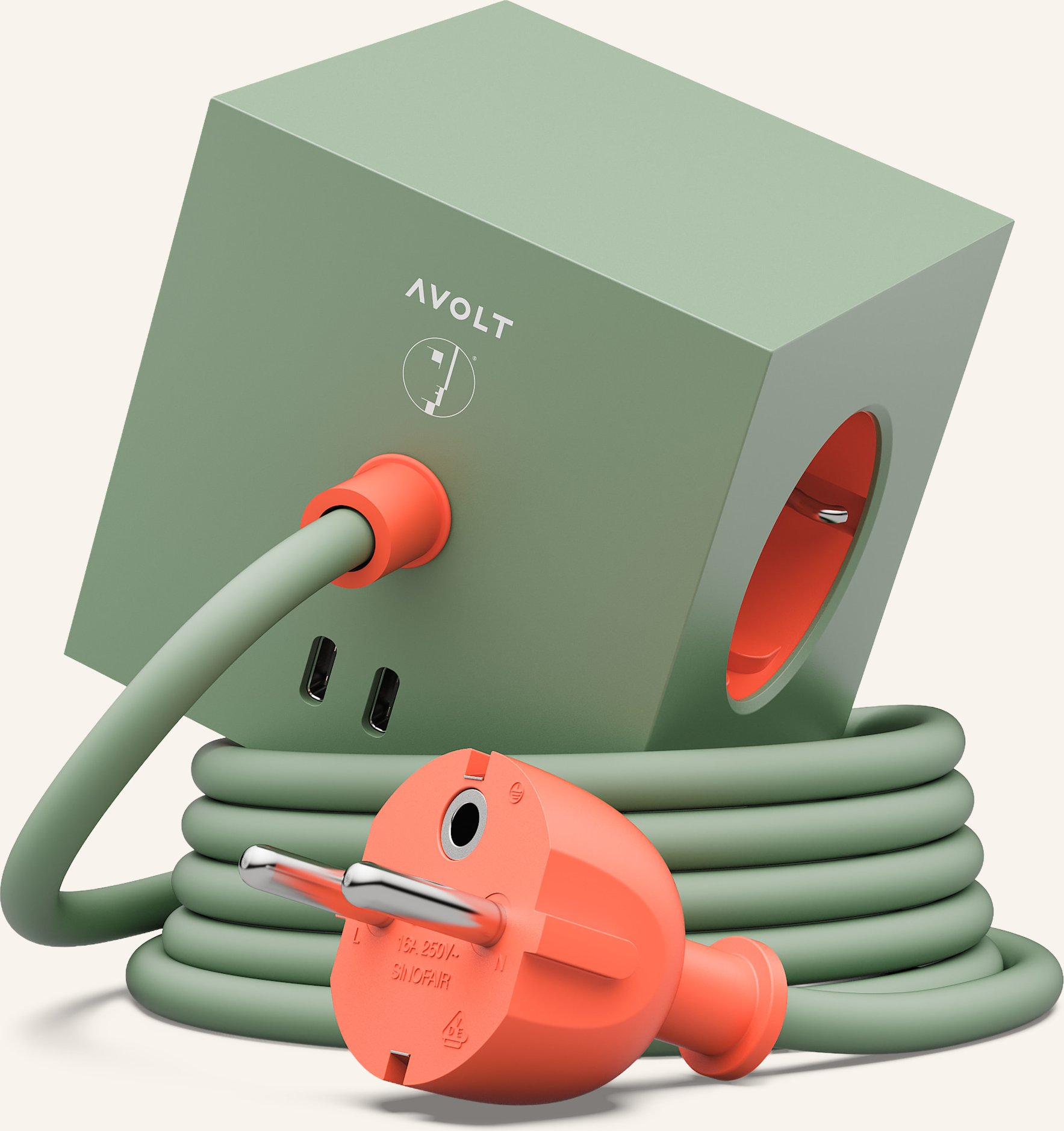 Avolt Steckdosenleiste Square 1 gruen