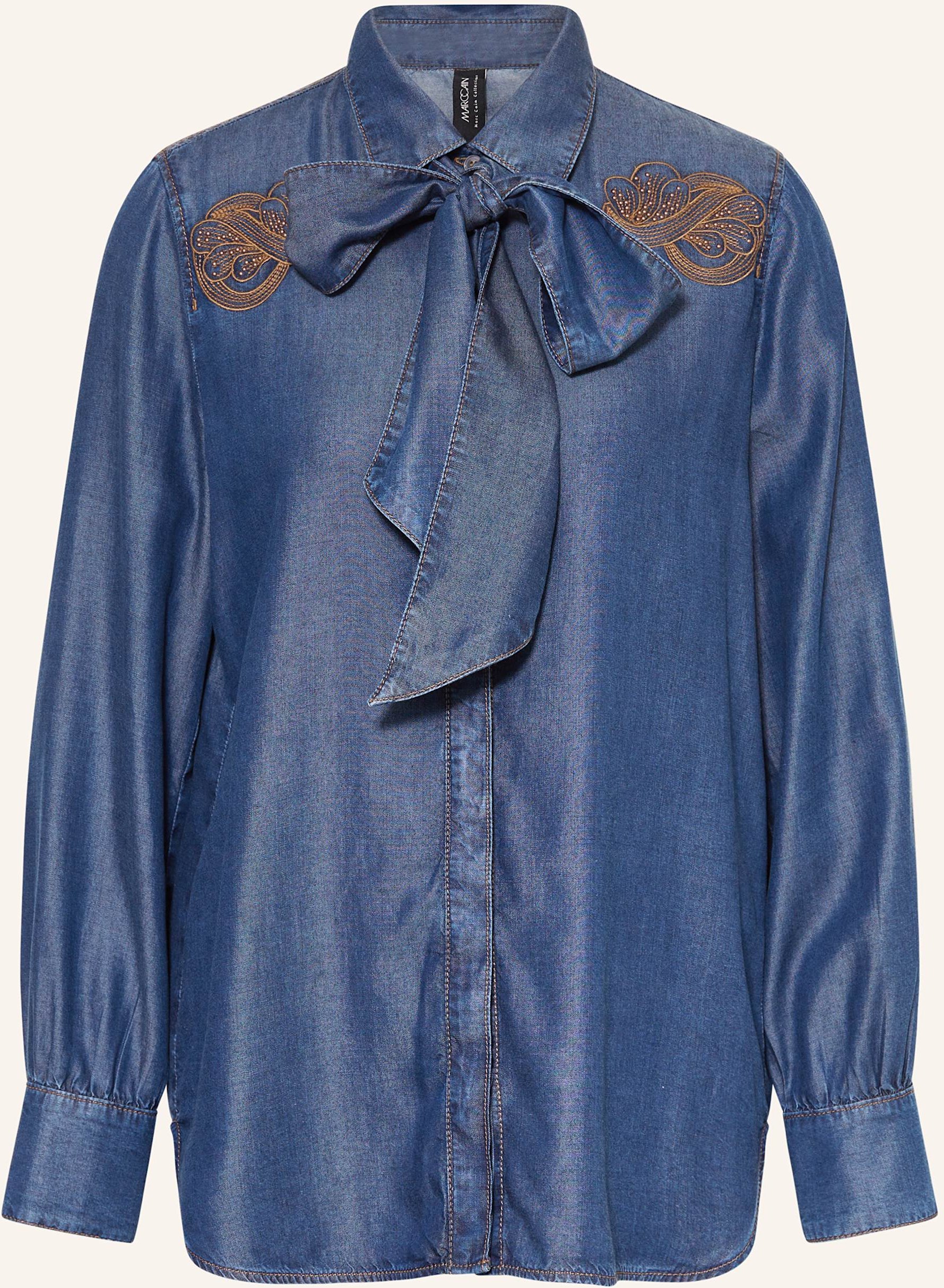 Marc Cain Bluse Mit Abnehmbarer Schluppe blau