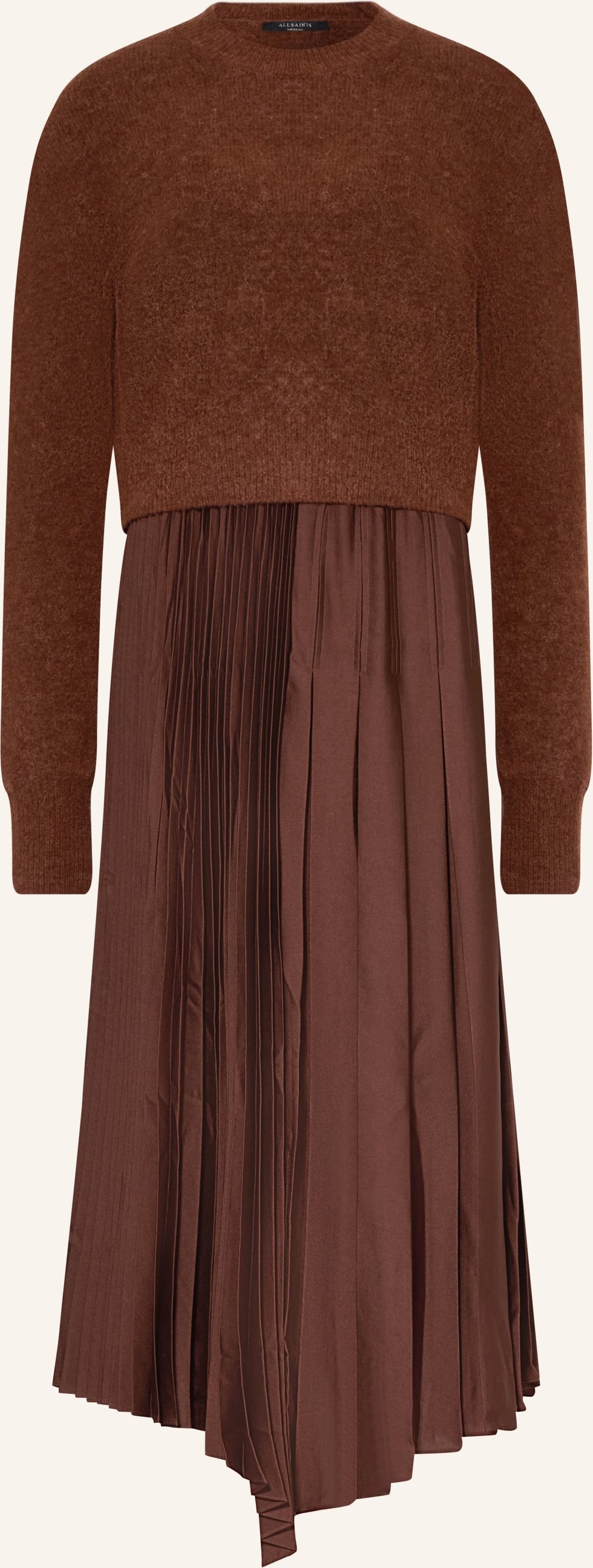 Allsaints Kleid Jax Mit Plissees braun