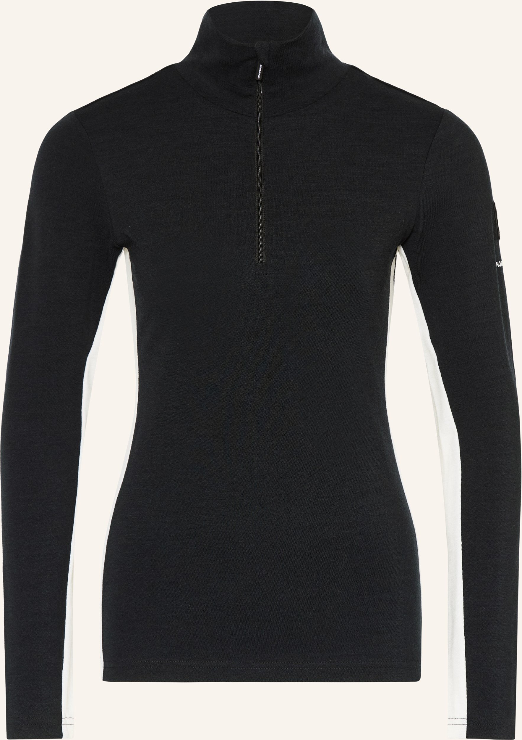 We Norwegians Piqué-Midlayer Voss Aus Merinowolle schwarz