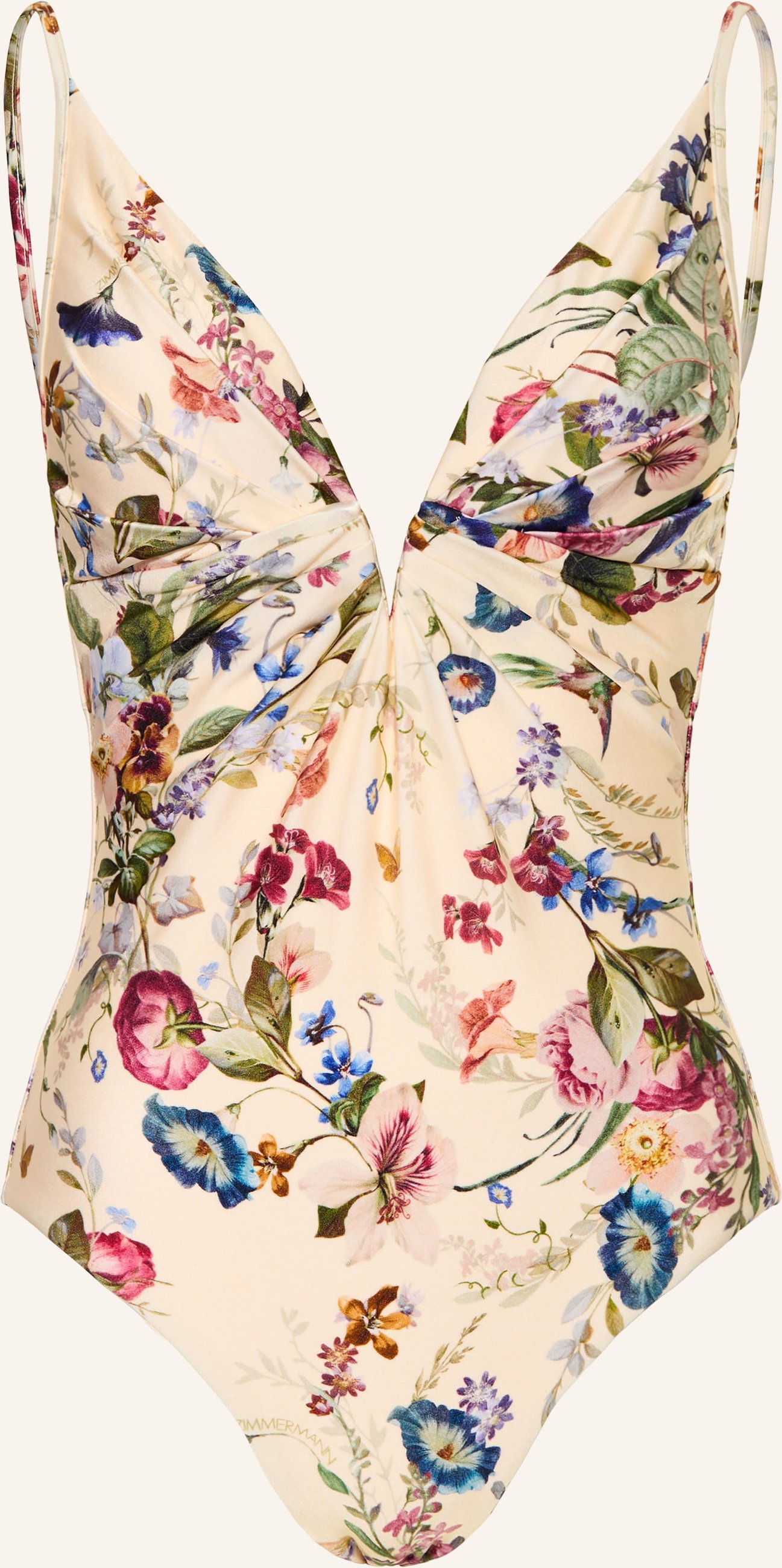 Zimmermann Badeanzug Patience Tuck Plunge beige