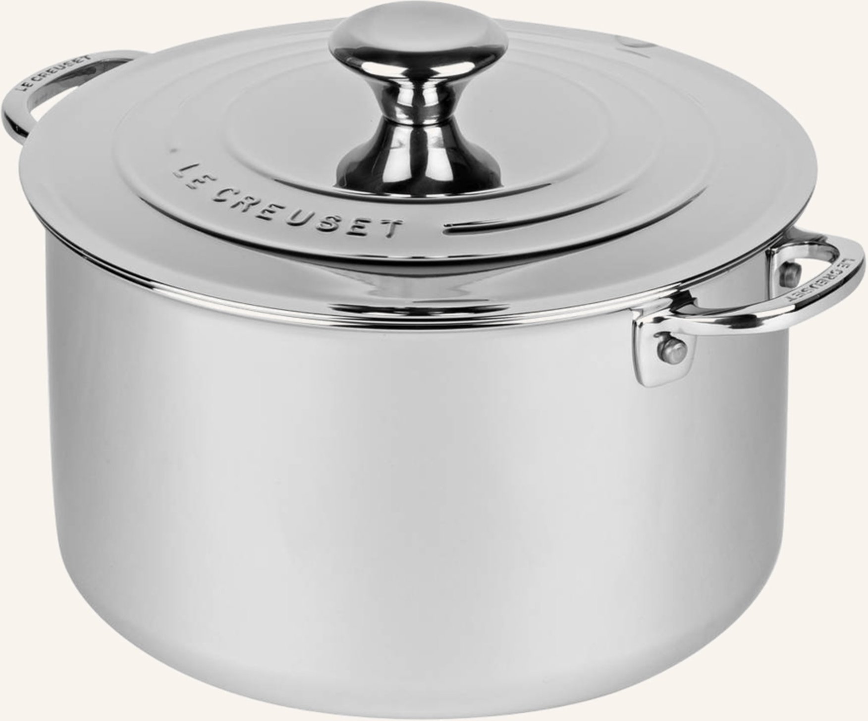 Le Creuset Suppentopf 3-Ply Plus silber