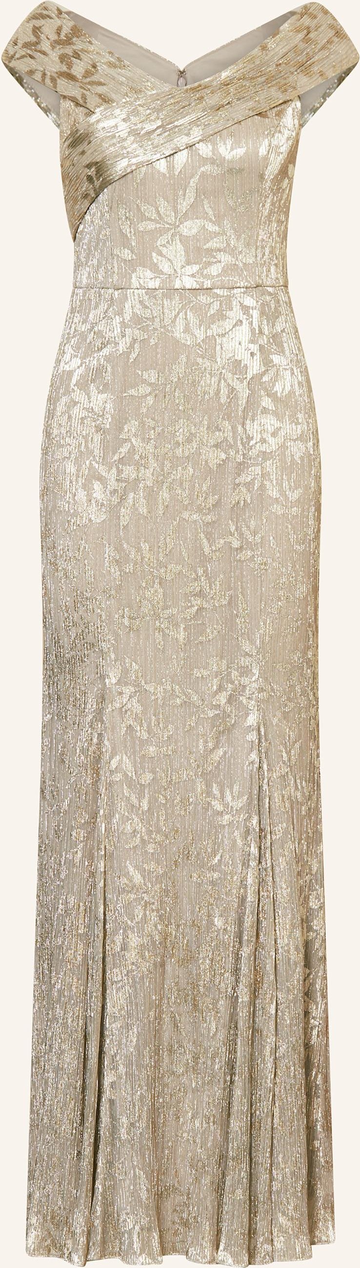 Adrianna Papell One-Shoulder-Kleid Mit Plissees Und Glitzergarn gold