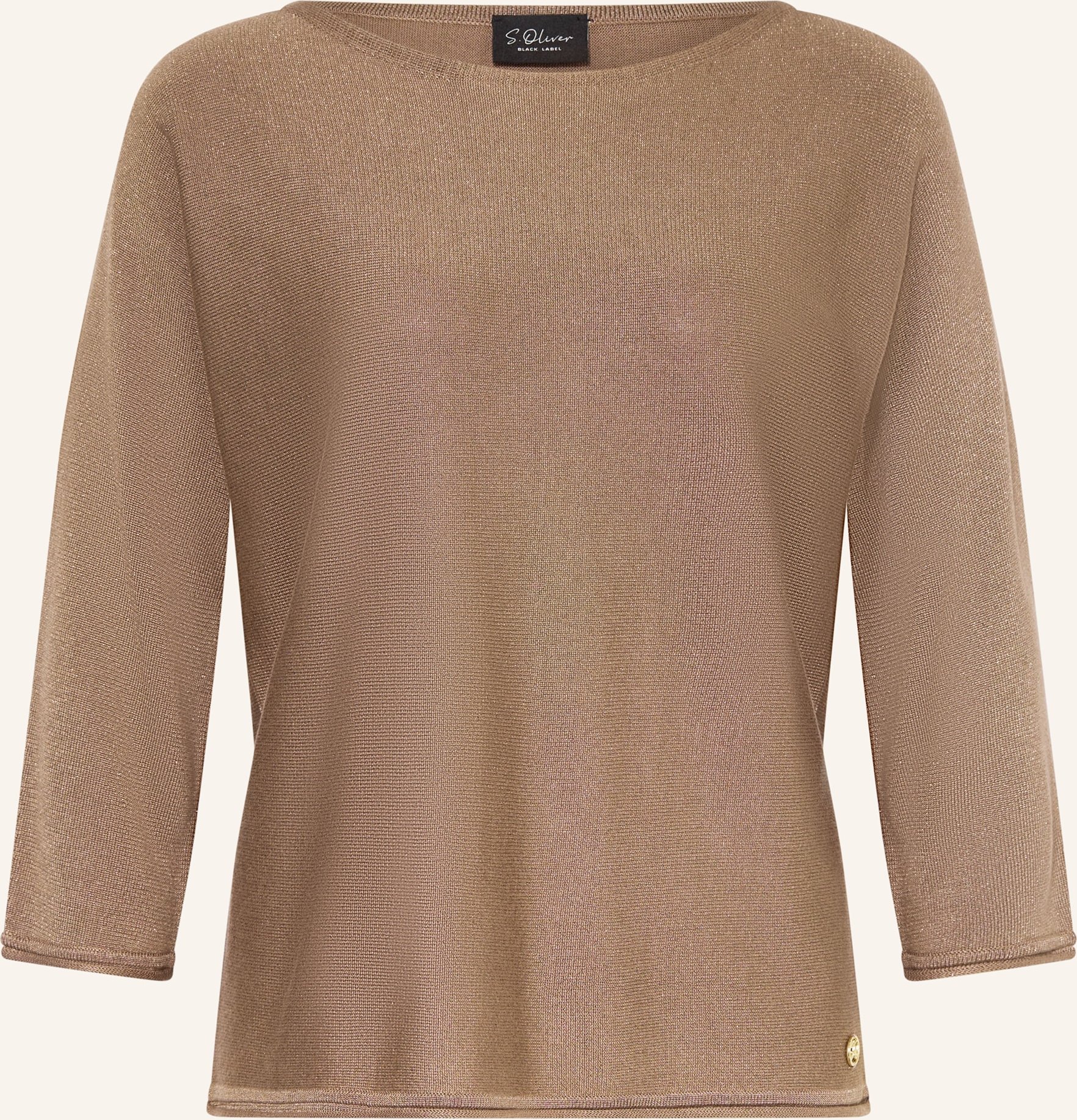 S.Oliver Black Label Pullover Mit Glitzergarn Und 3/4-Arm braun