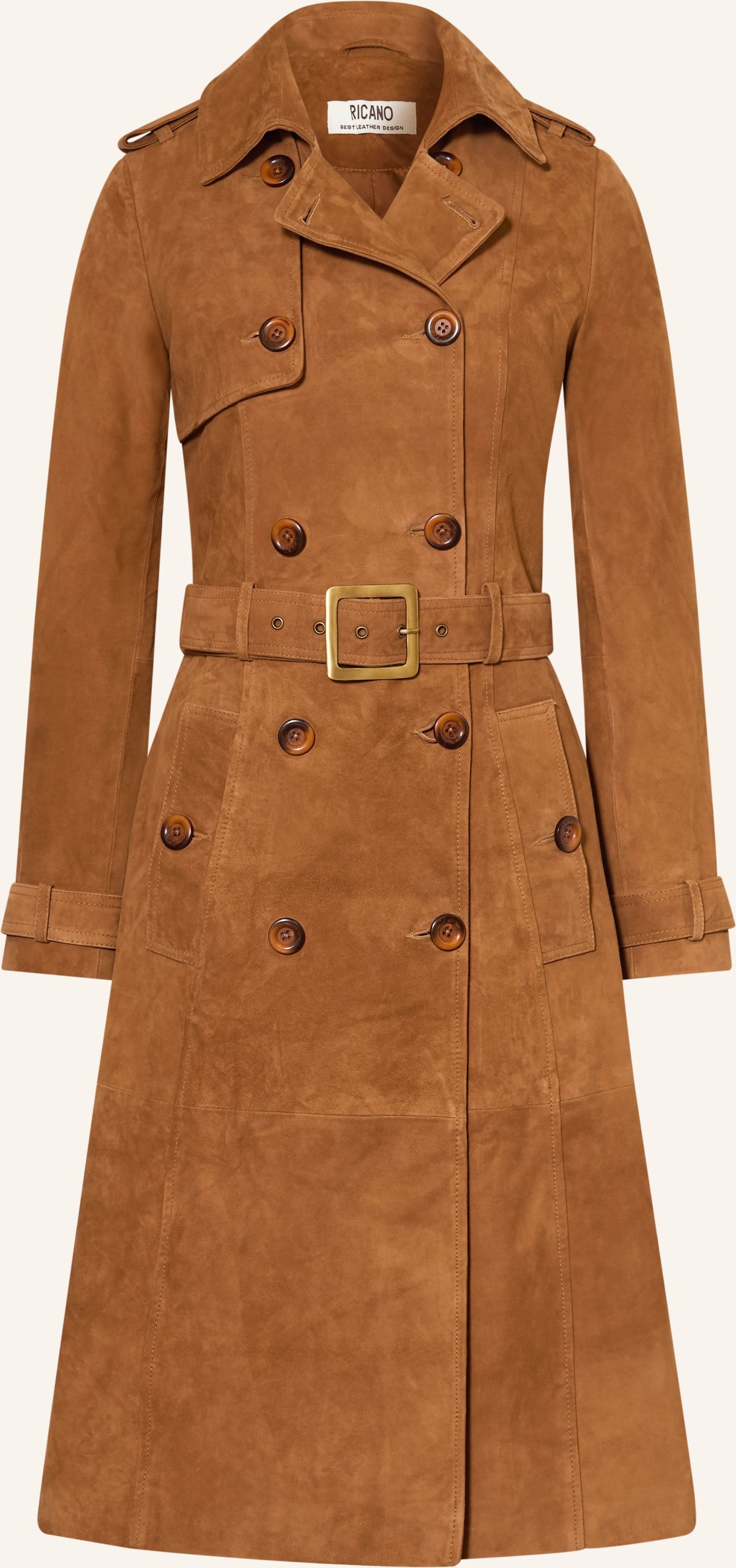 Ricano Trenchcoat Aus Leder braun