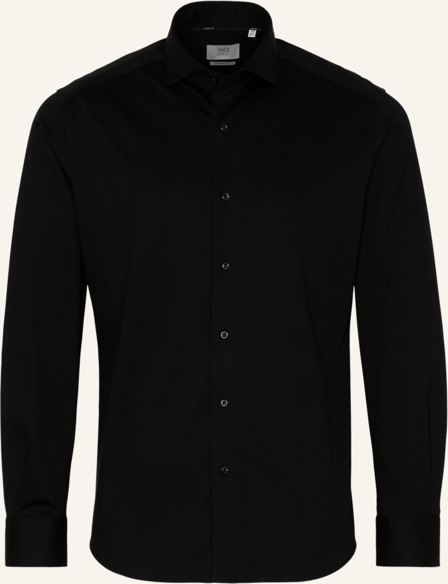 1863 By Eterna Jerseyhemd Modern Fit schwarz