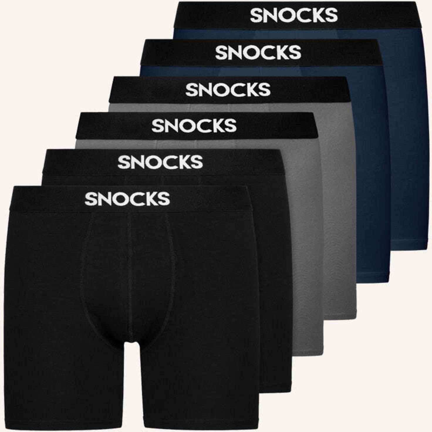 Snocks 6er-Pack Boxershorts Mit Längerem Bein schwarz