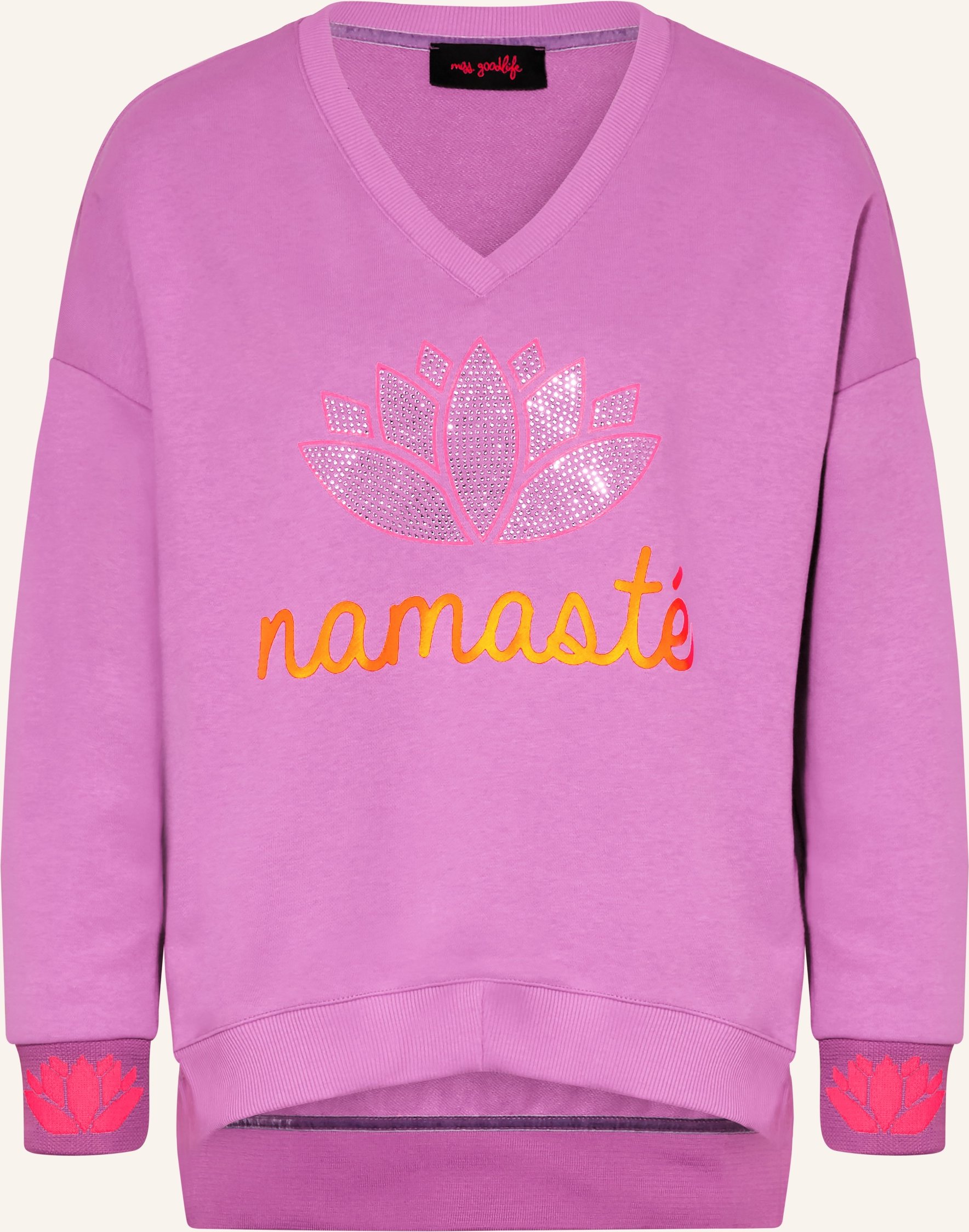 Miss Goodlife Oversized-Sweatshirt Mit Schmucksteinen pink