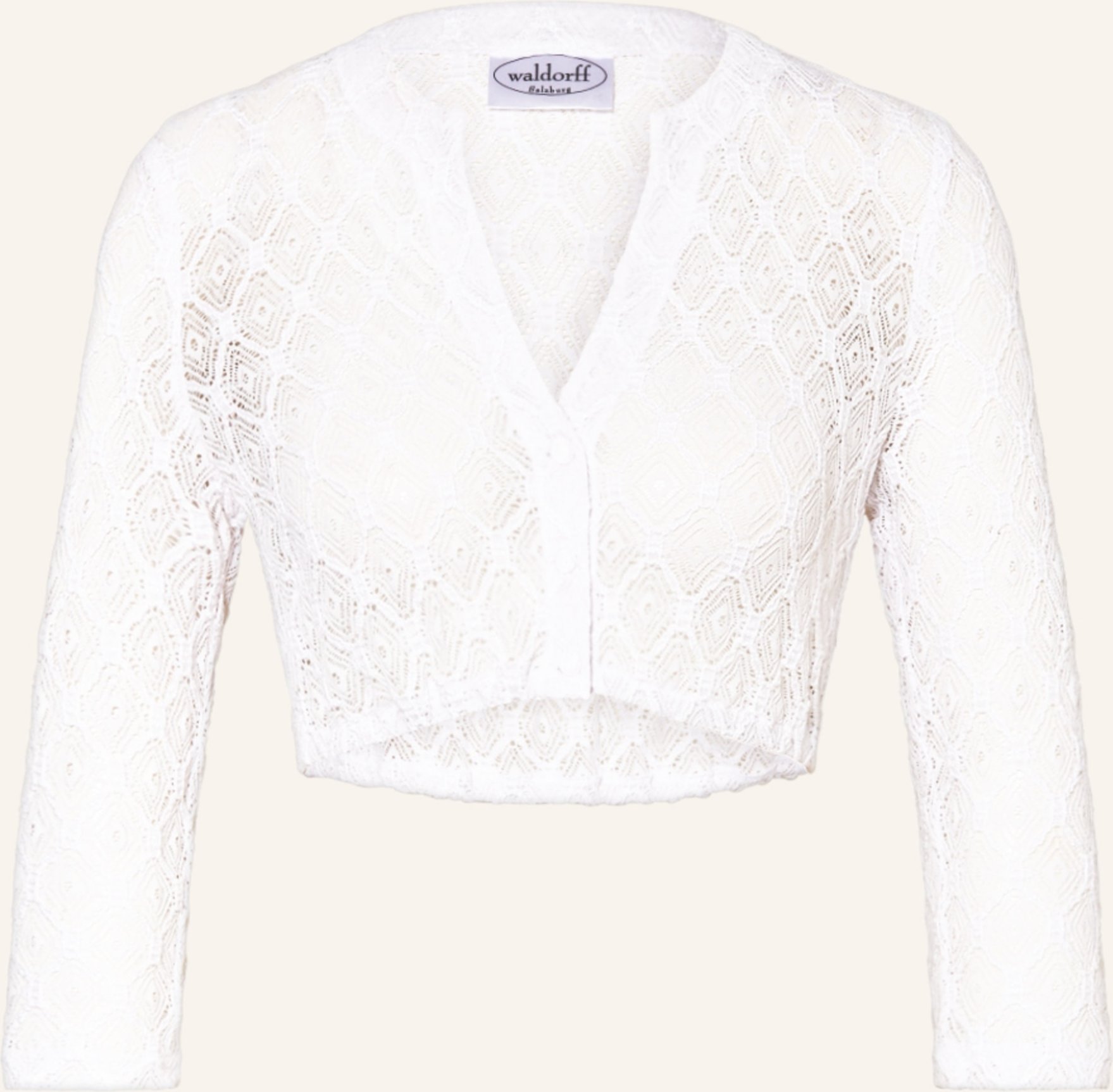 Waldorff Dirndlbluse Aus Spitze Mit 3/4-Arm weiss