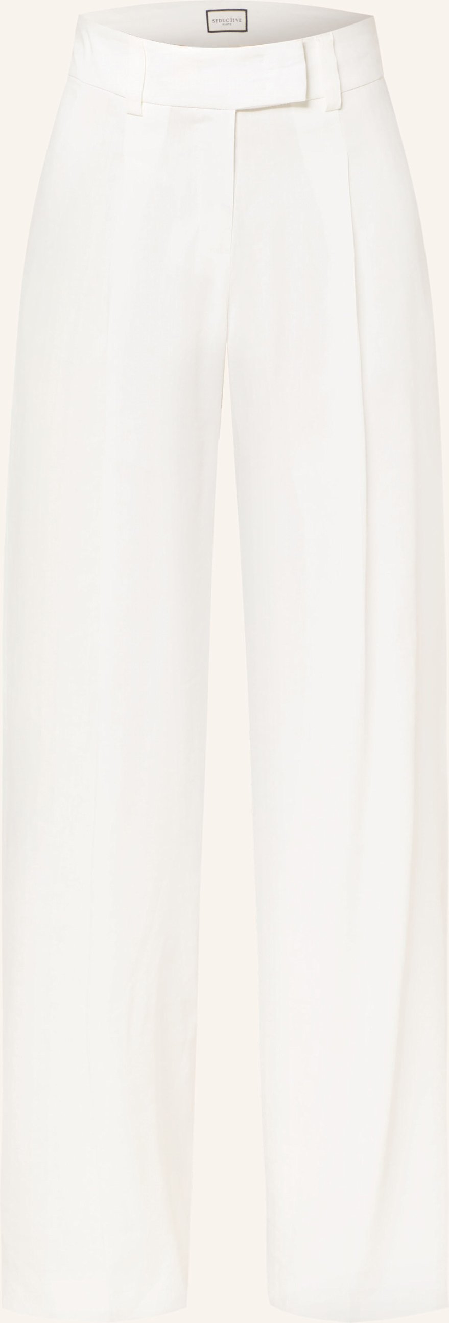 Seductive Marlenehose Chrissy Mit Leinen weiss