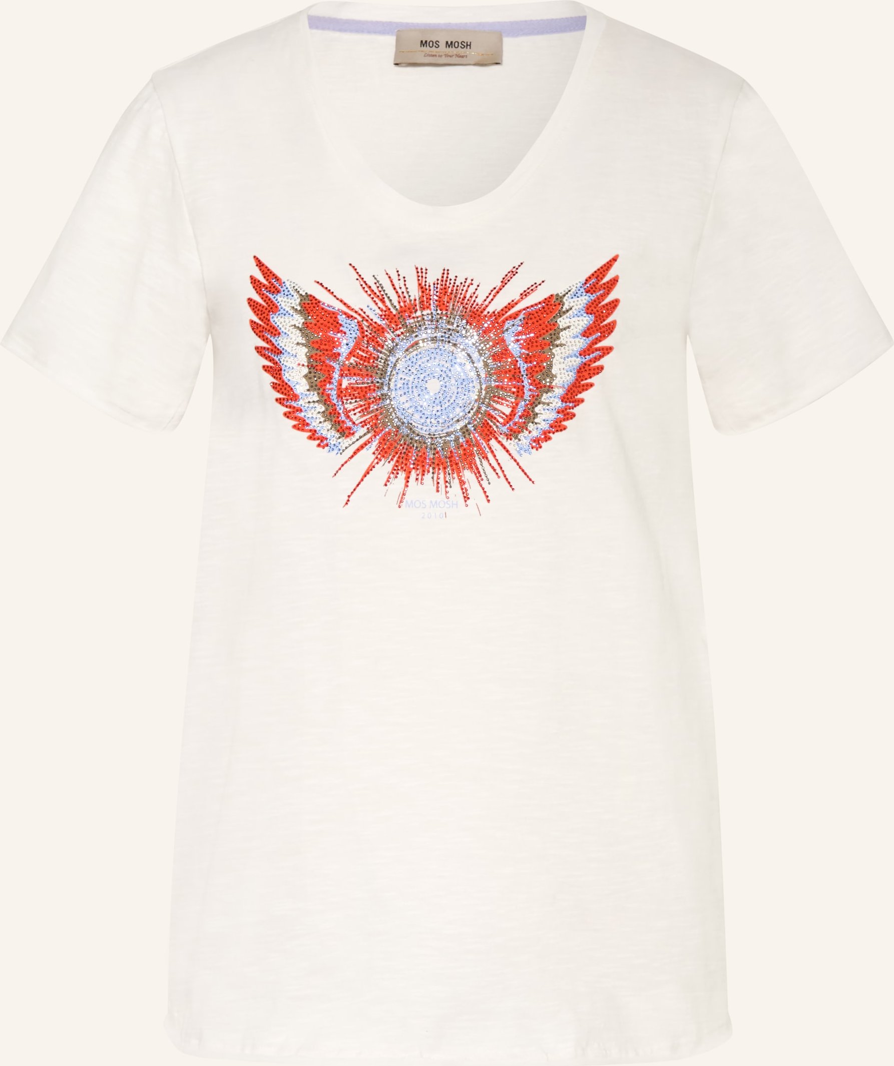 Mos Mosh T-Shirt Mmromi Mit Schmucksteinen weiss