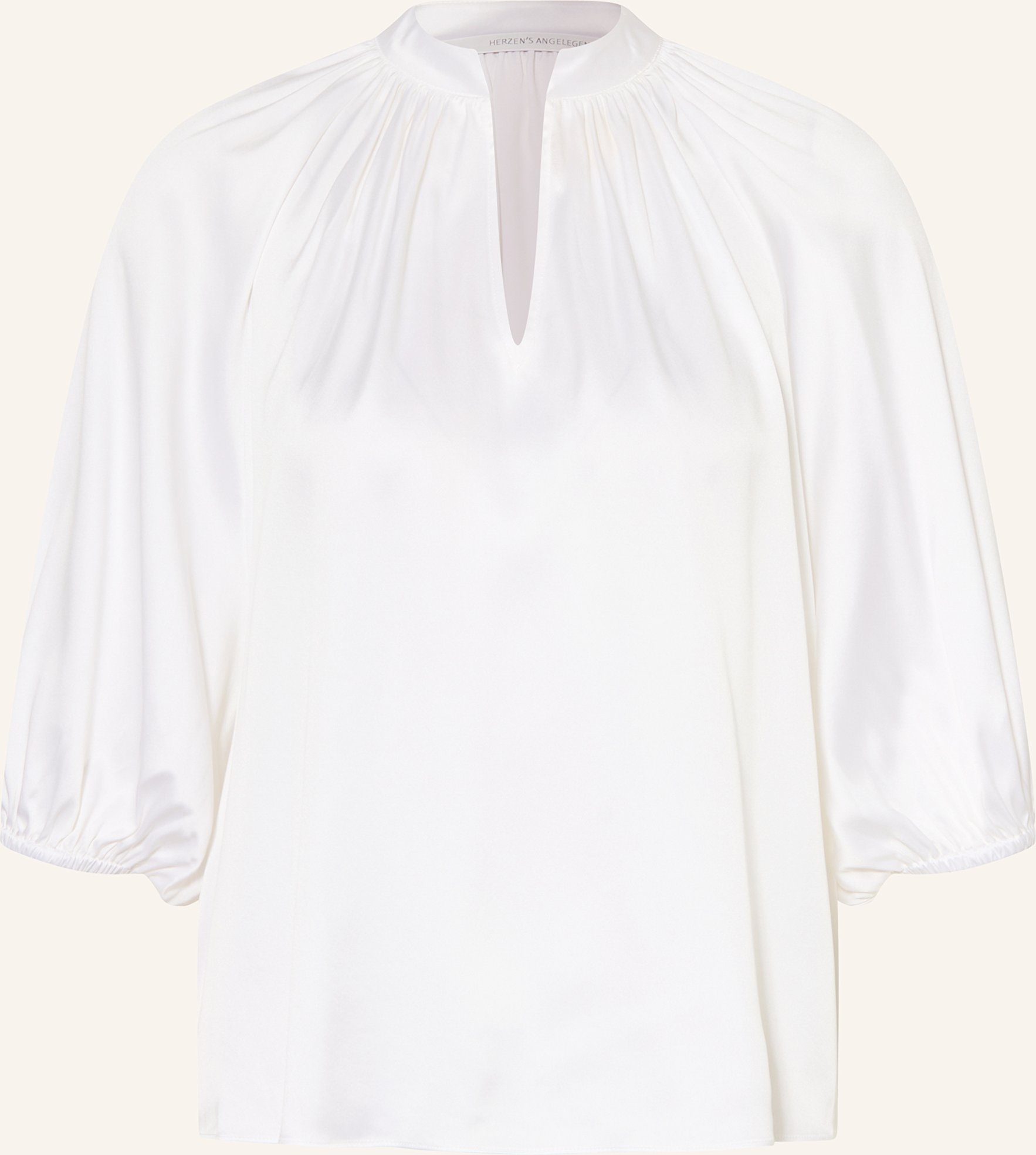 Herzen's Angelegenheit Seidenbluse Mit 3/4-Arm weiss