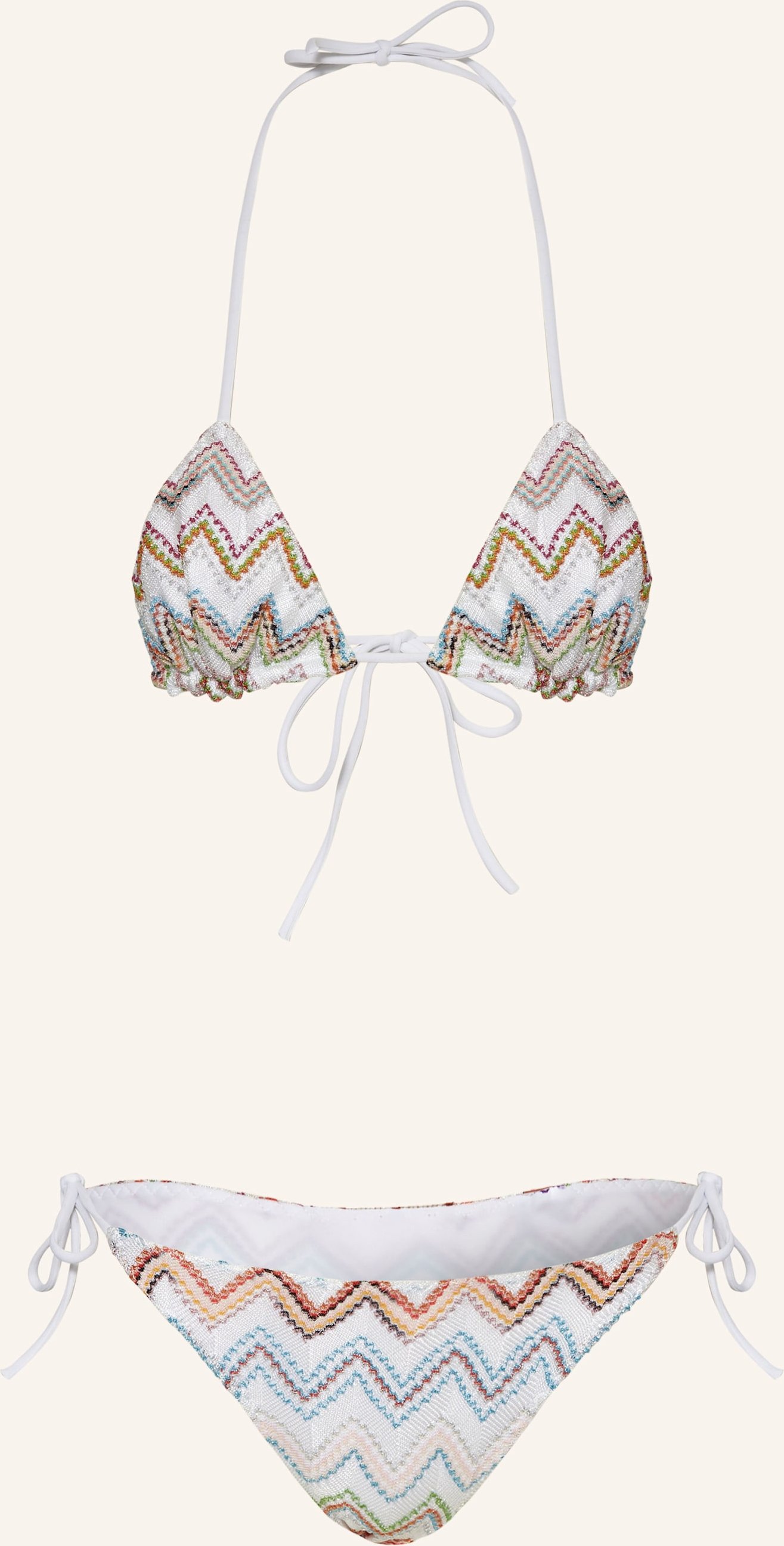 Missoni Triangel-Bikini Mit Glitzergarn beige