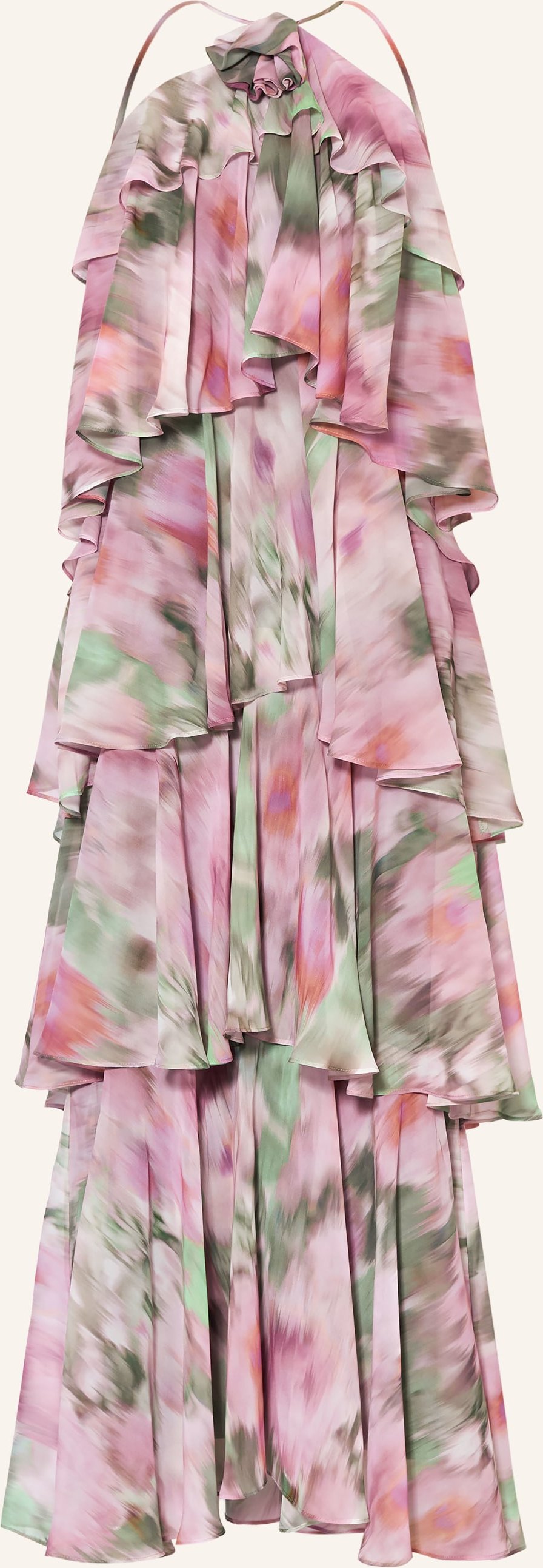 Swing Abendkleid Mit Volants rosa