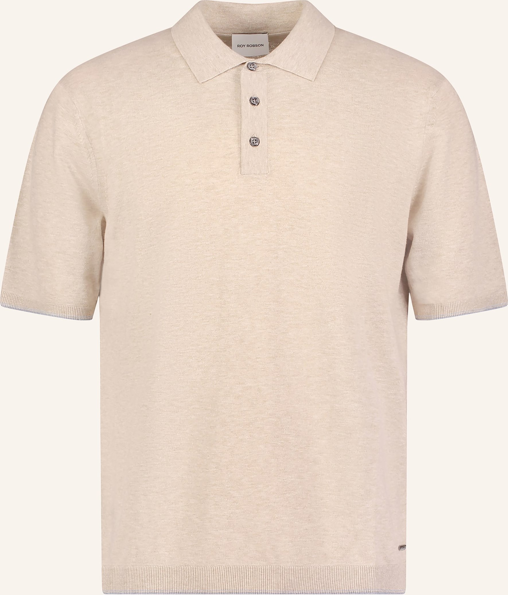 Roy Robson Strick-Poloshirt Mit Leinen beige