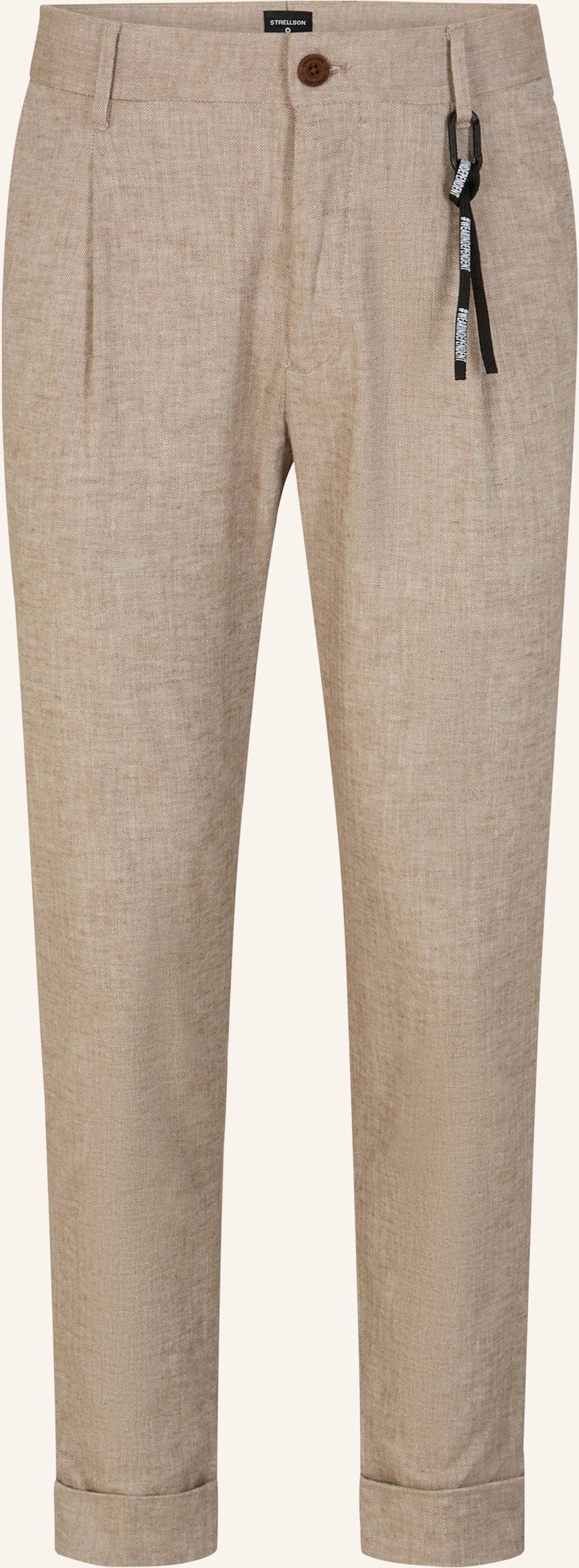 Strellson Bundfaltenhose Louis braun