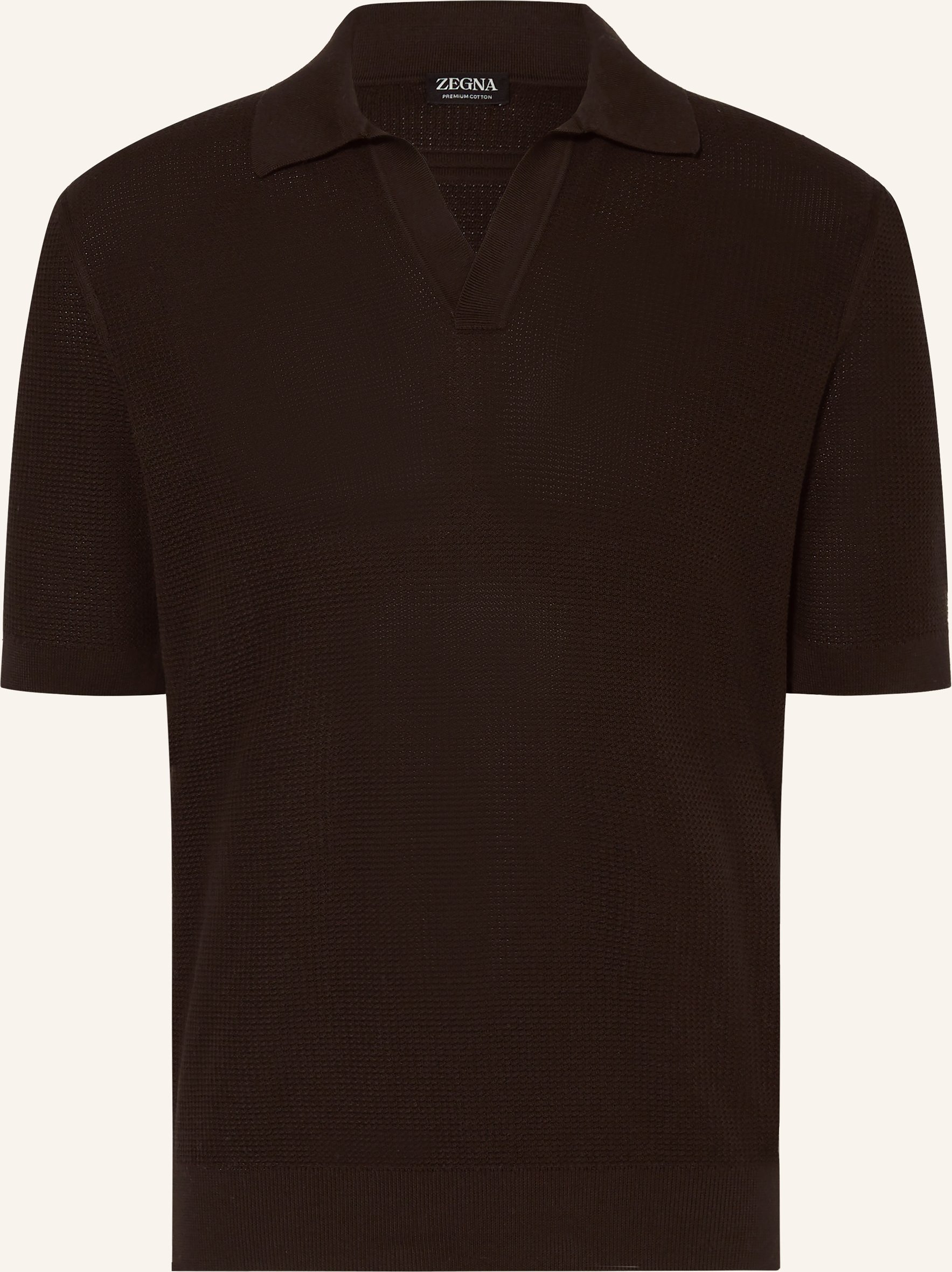 Zegna Strick-Poloshirt braun