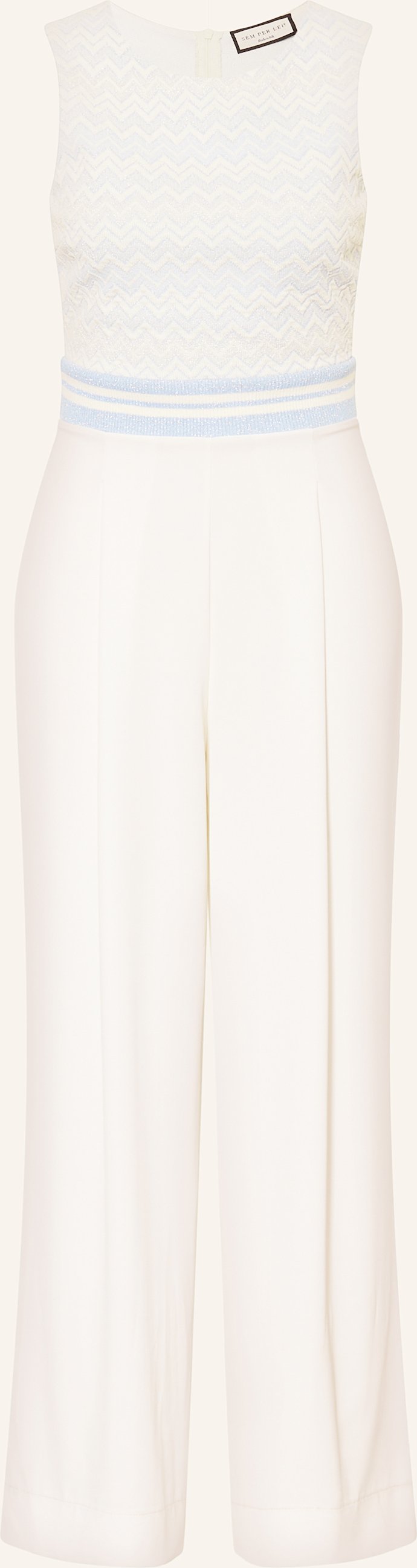 Sem Per Lei Jumpsuit Im Materialmix blau