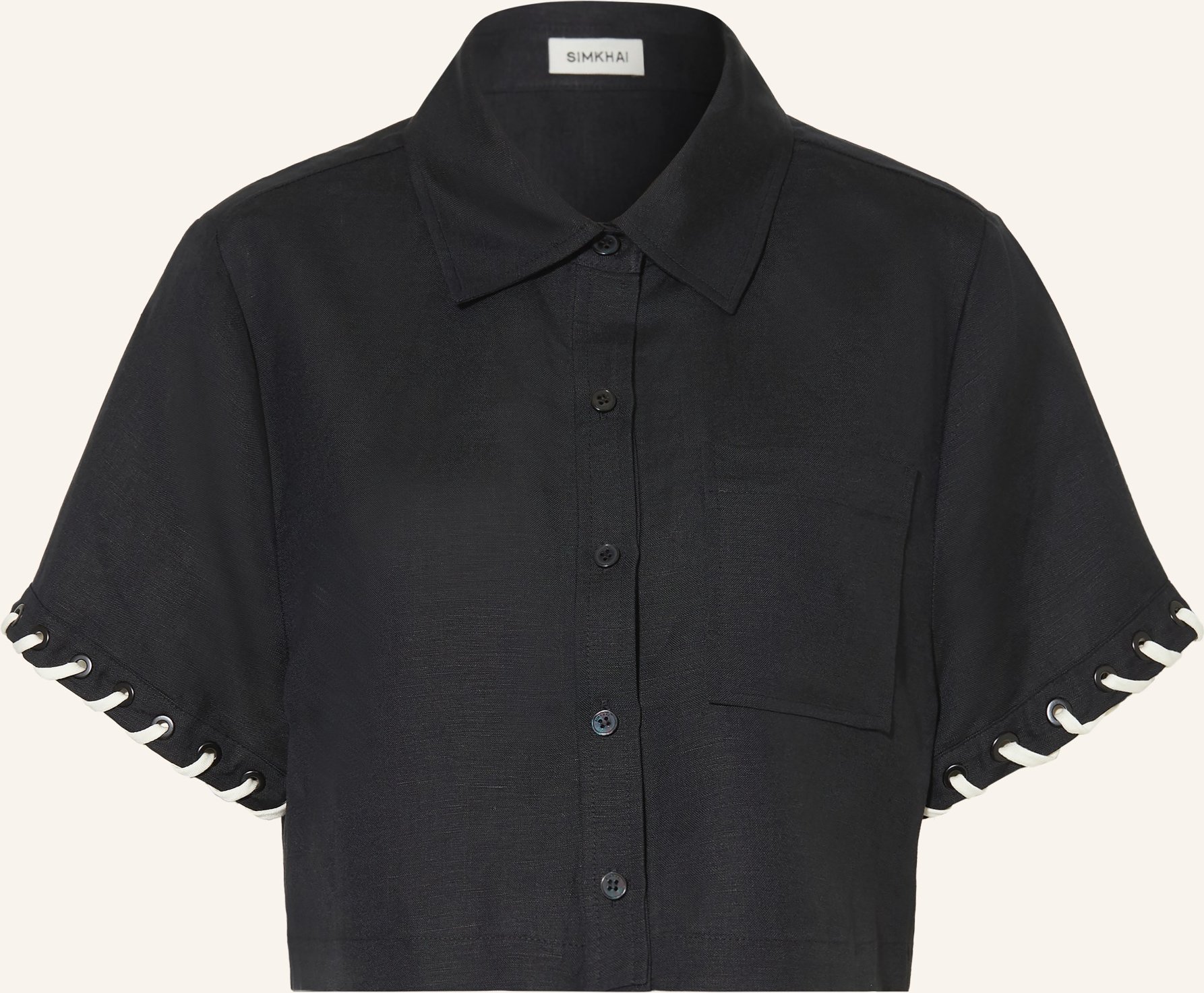Simkhai Cropped-Hemdbluse Auggie Mit Leinen schwarz