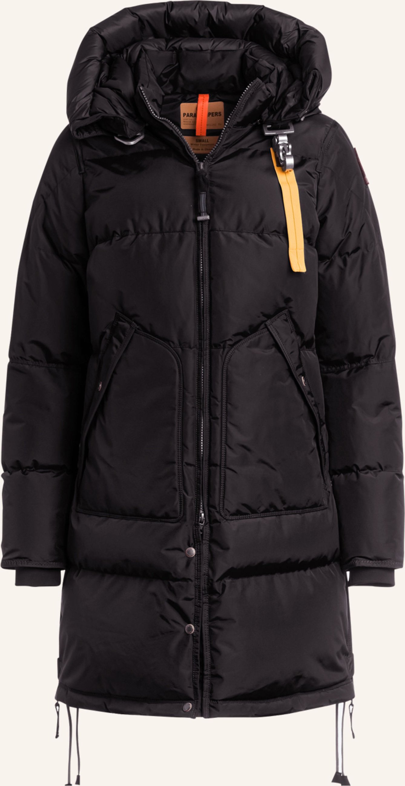 Parajumpers Daunenmantel Long Bear Mit Abnehmbarer Kapuze schwarz