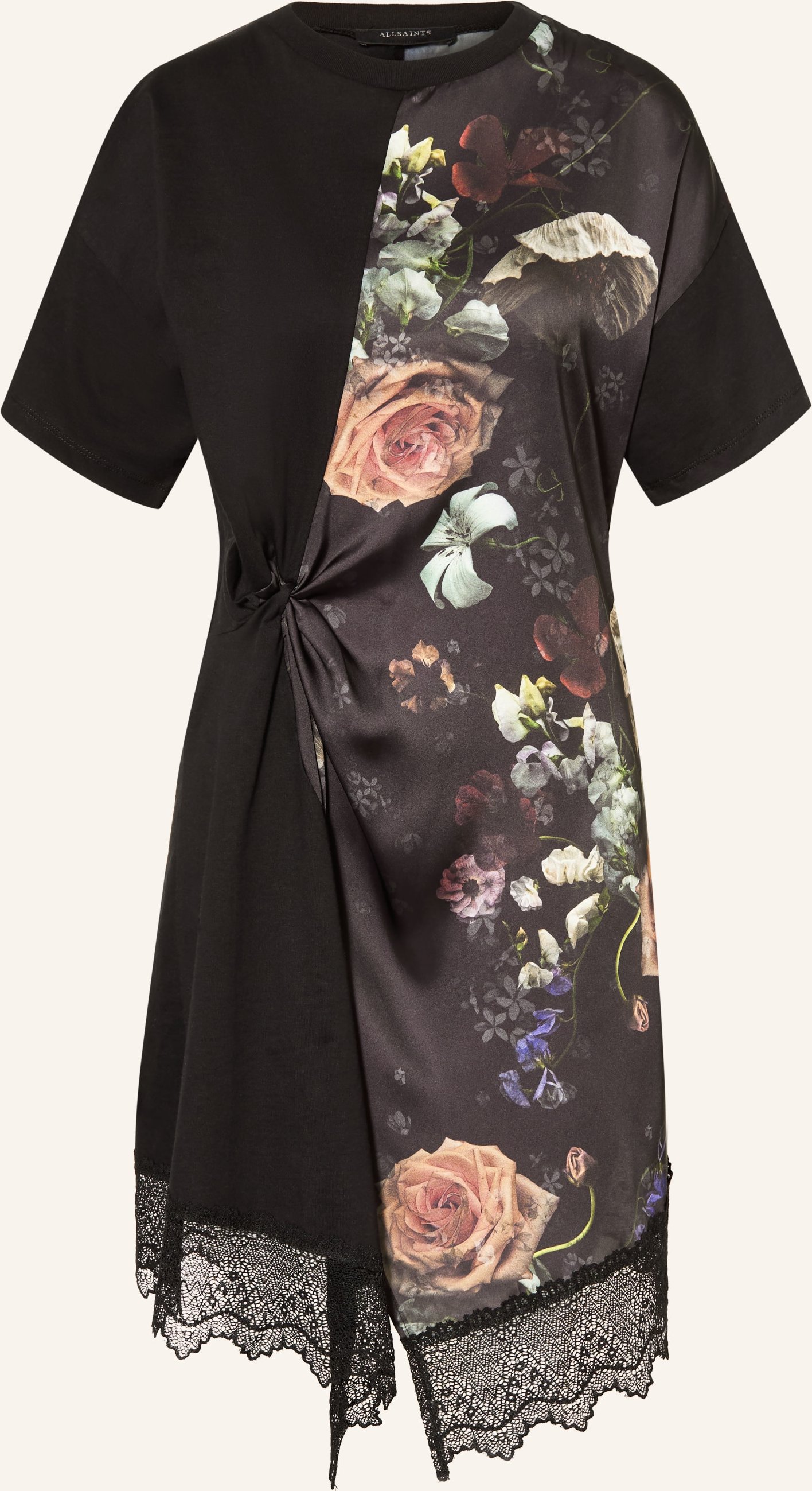 Allsaints Kleid Lana Lace Im Materialmix Mit Spitze schwarz