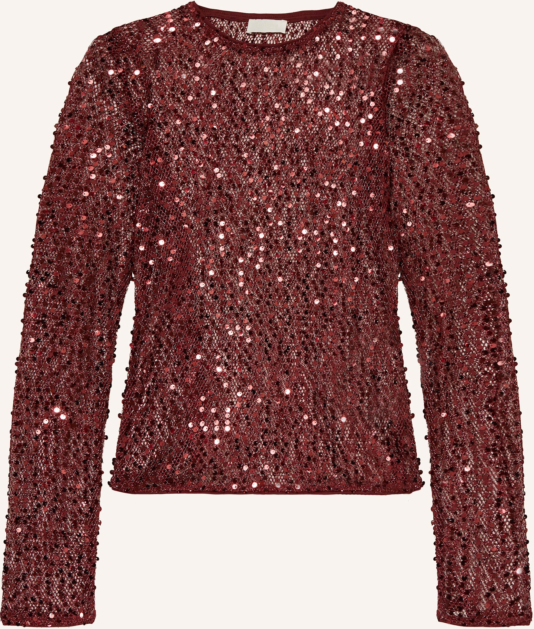 Thumbnail - Leger By Lena Gercke Blusenshirt Mareen Aus Mesh Mit Pailletten rot