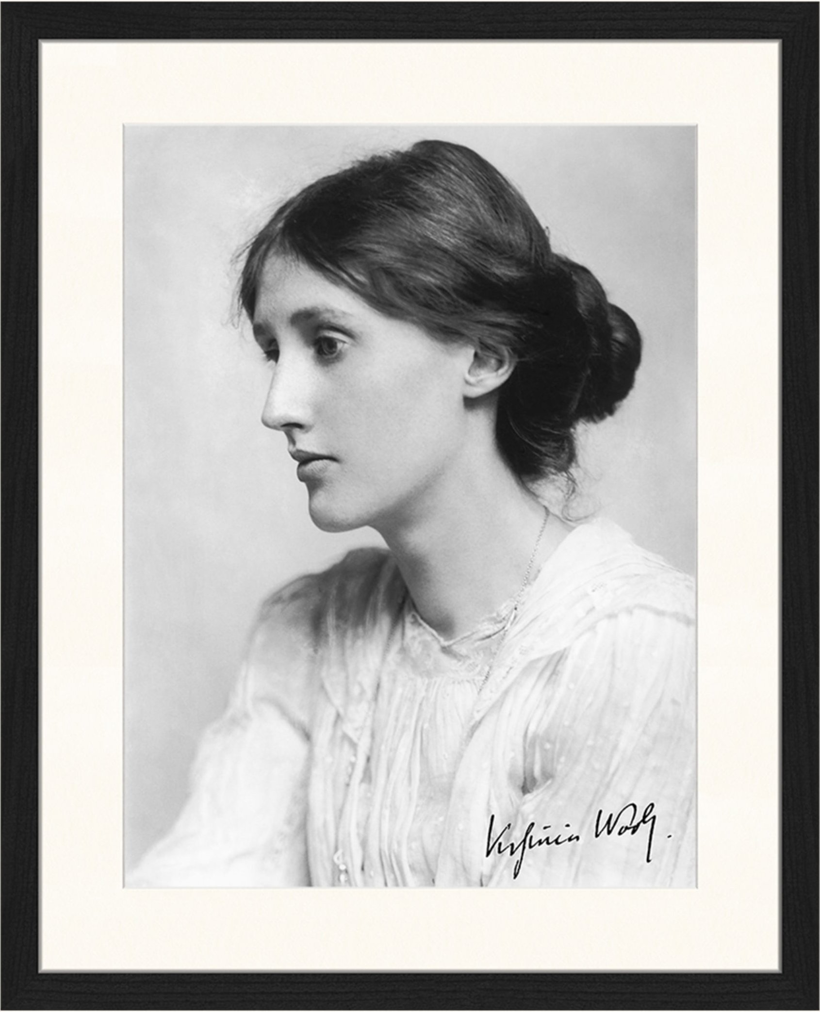 Any Image Wandbild Virginia Woolf Mit Rahmen schwarz