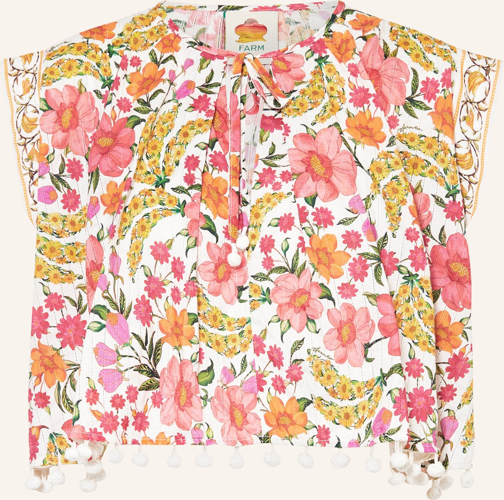 Farm Rio Blusenshirt Banana weiss