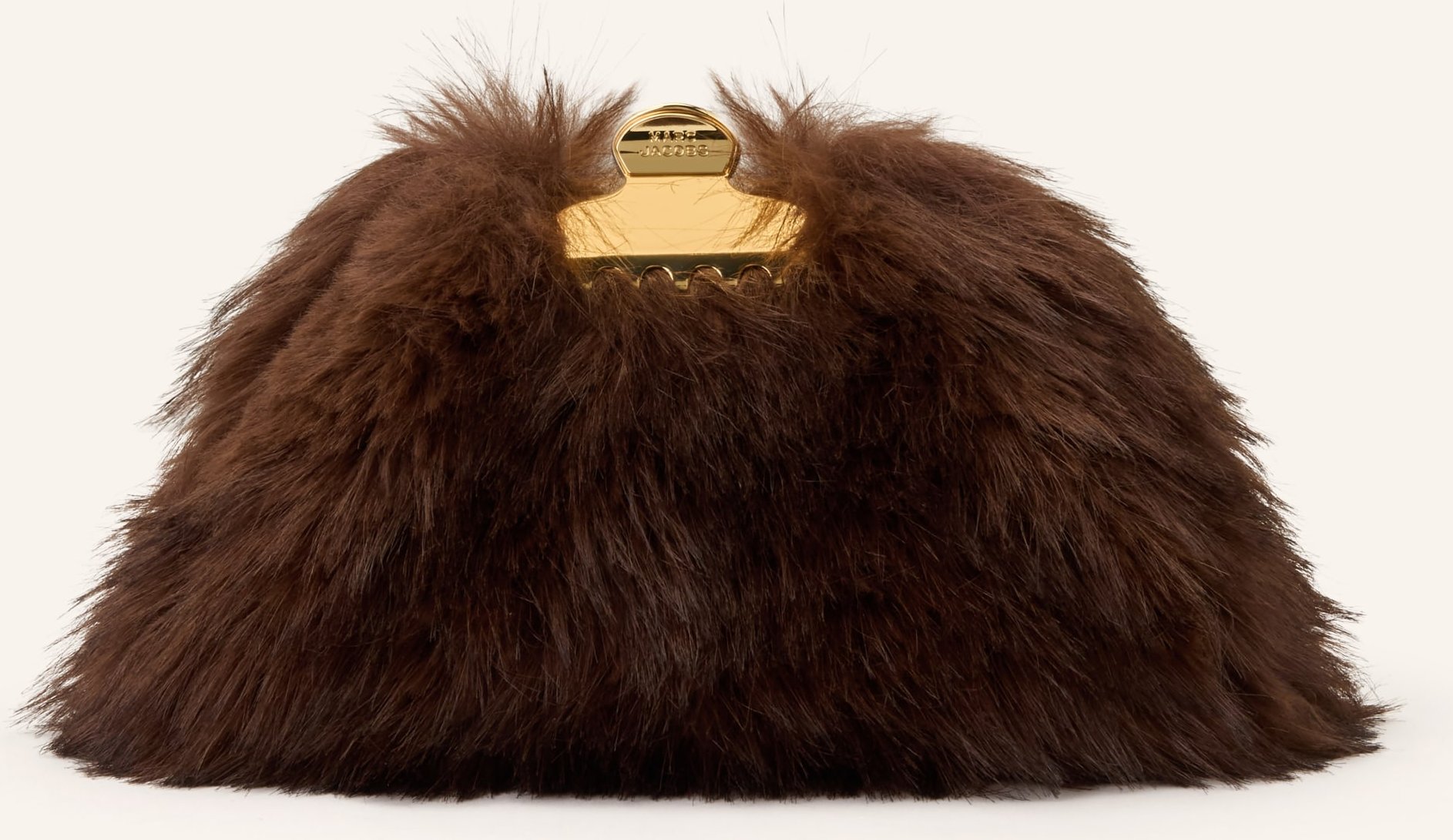 Marc Jacobs Clutch The Small Claw Clip Clutch Faux Fur Aus Kunstfell braun