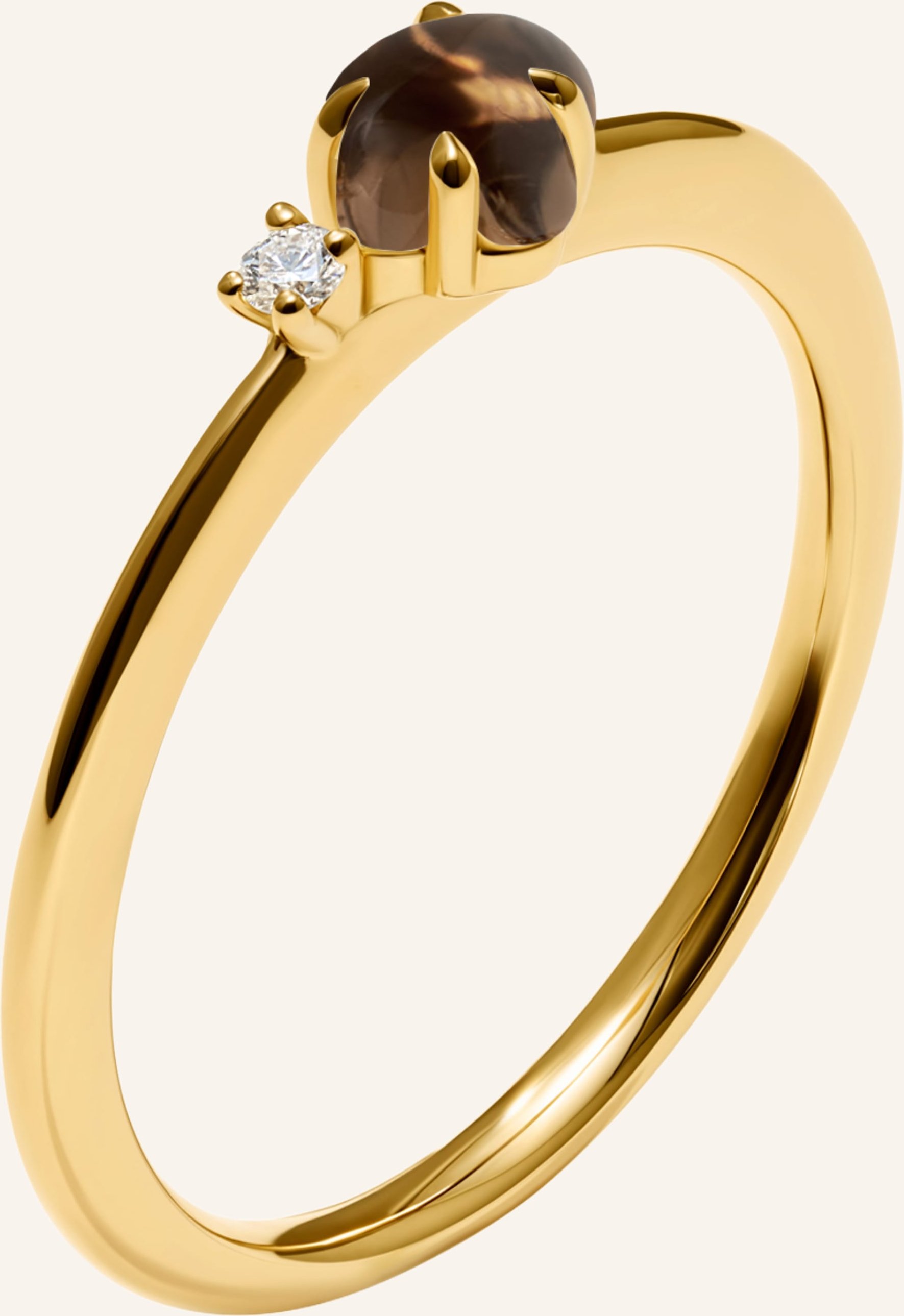 Vieri Ring Wolke Rauchquarz Brillant Klein gold