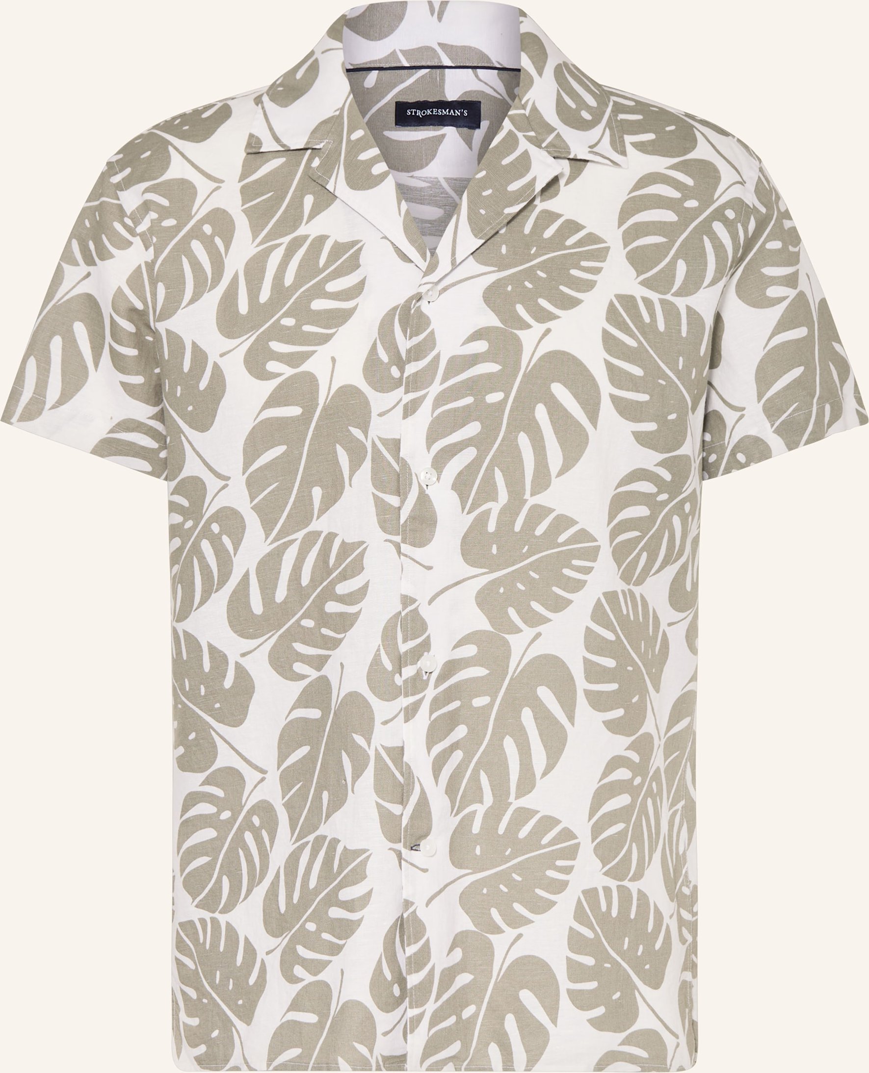 Strokesman's Resorthemd Comfort Fit Mit Leinen braun