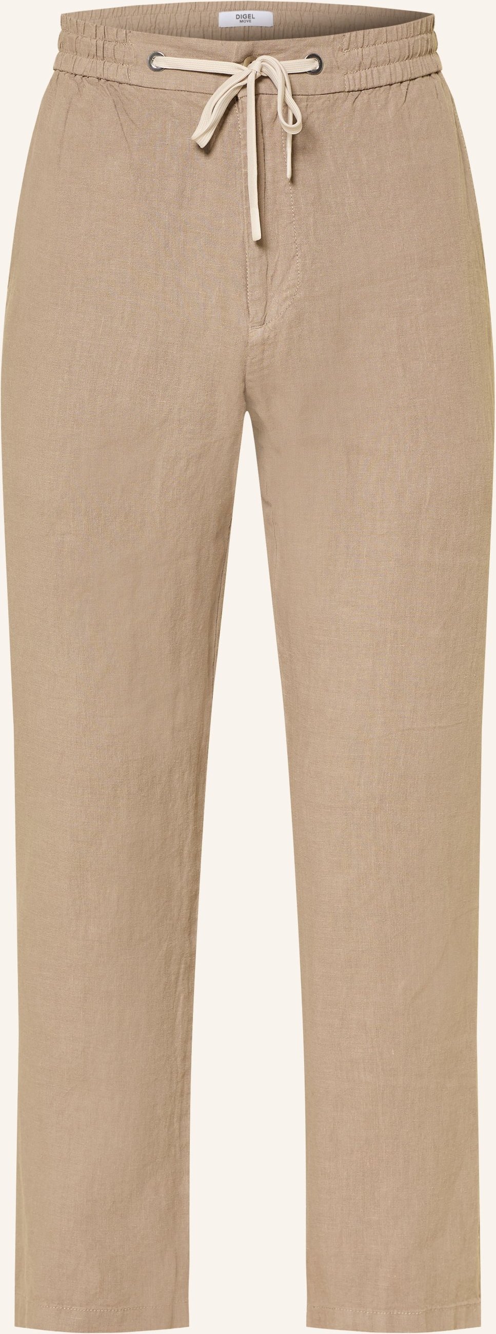 Digel Move Anzughose Benny Im Jogging-Stil Modern Fit Aus Leinen beige