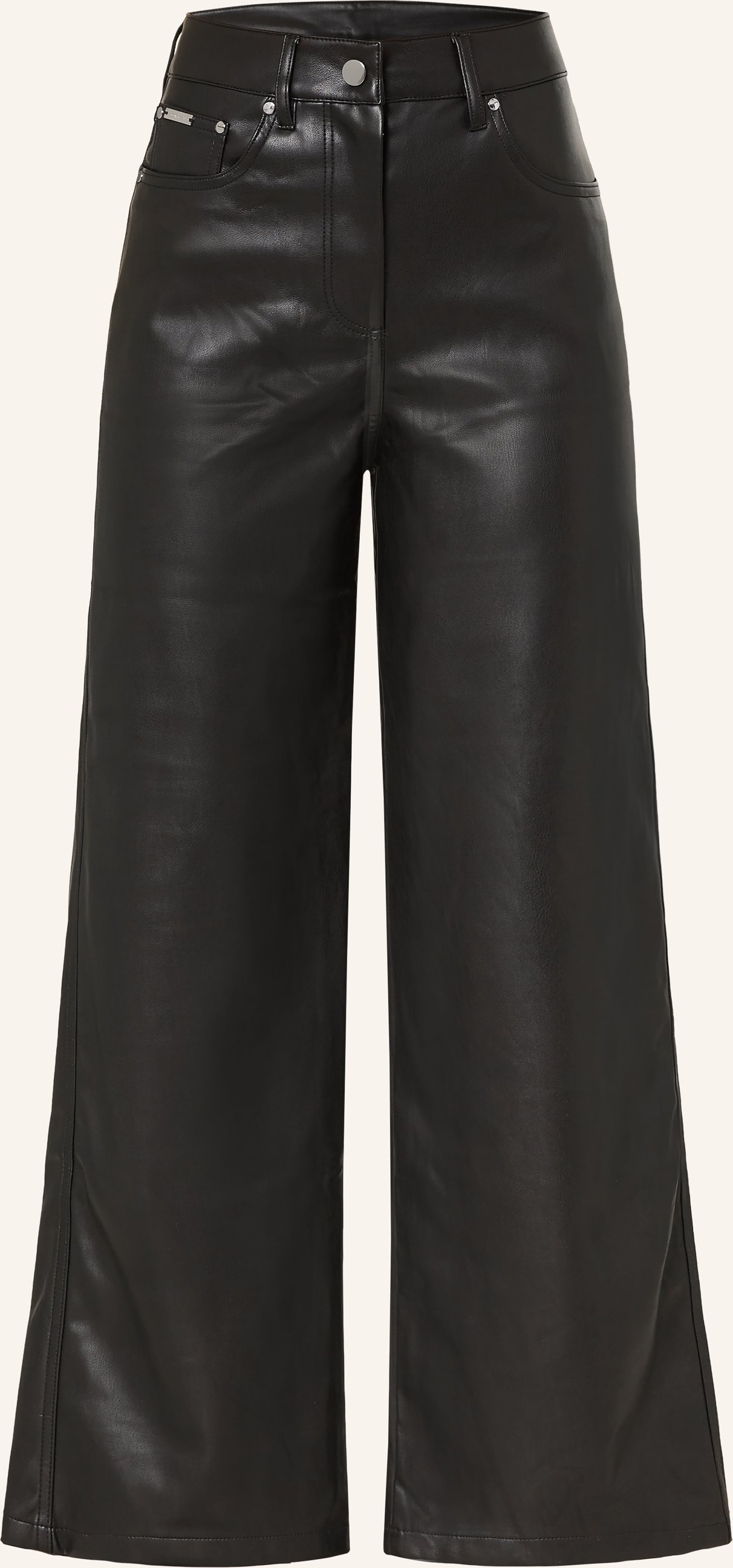 Calvin Klein Jeans Marlenehose In Lederoptik schwarz