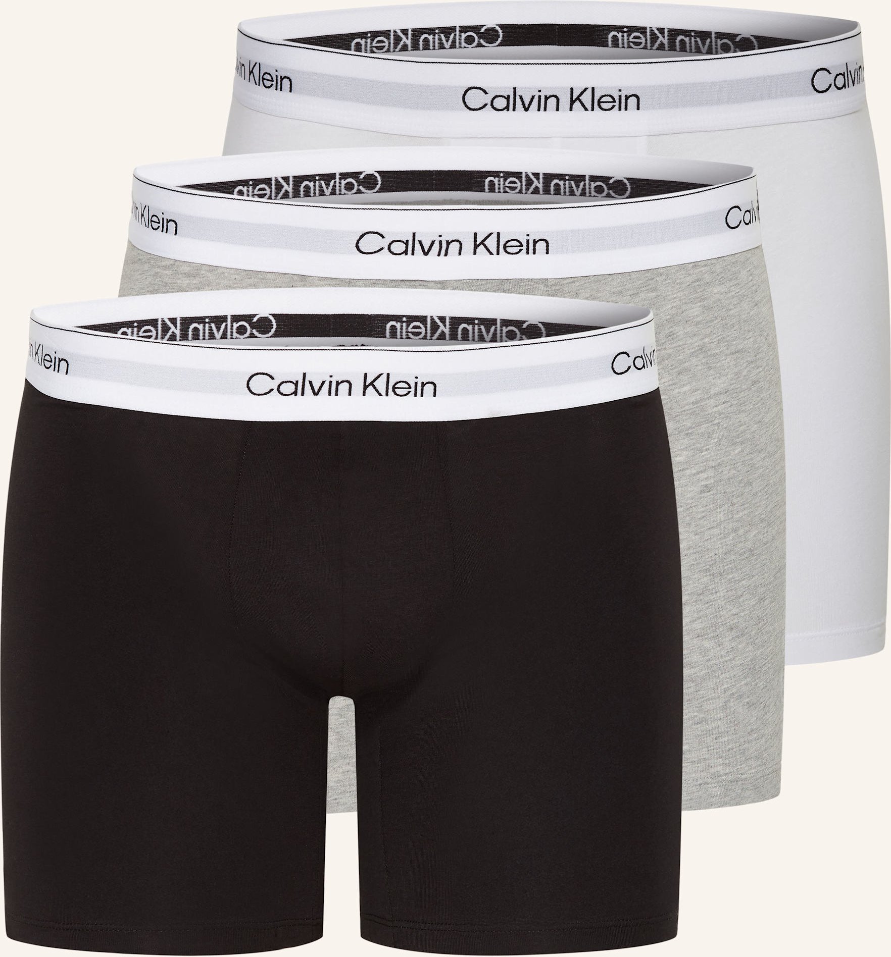 Calvin Klein 3er-Pack Boxershorts Icon Cotton Stretch grau