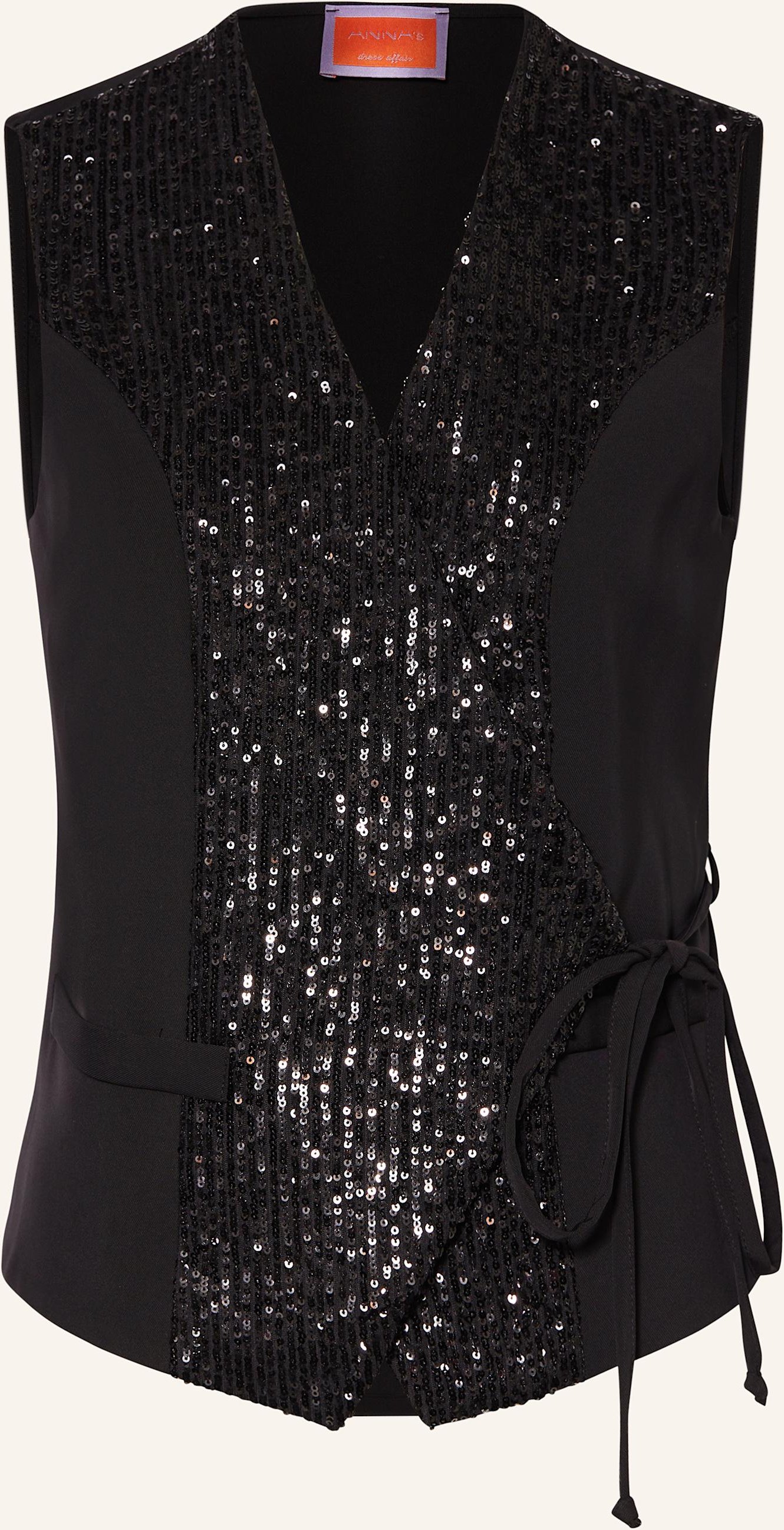 Anna's Weste Mit Pailletten schwarz