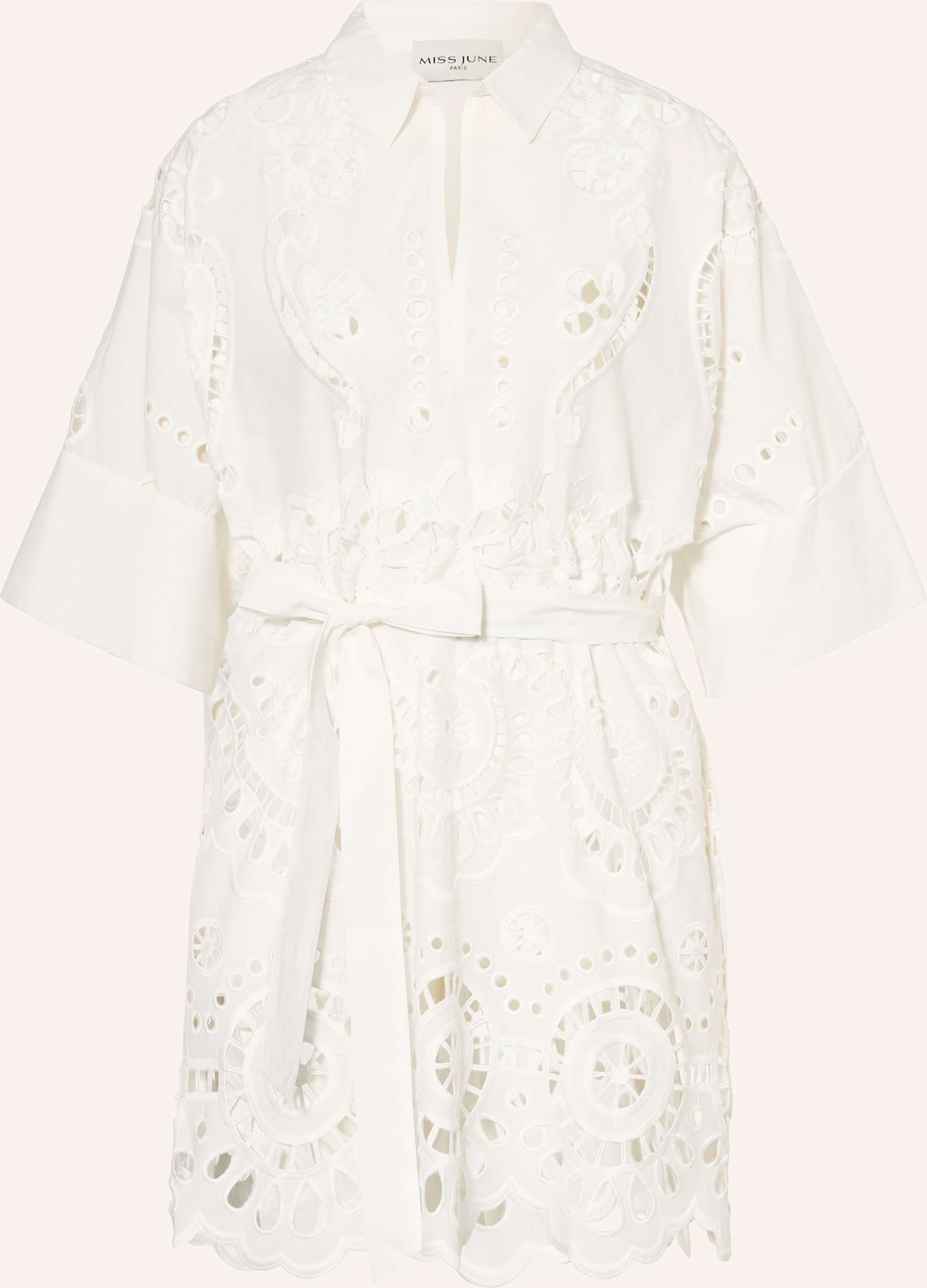 Miss June Kleid Arin Mit Lochspitze weiss