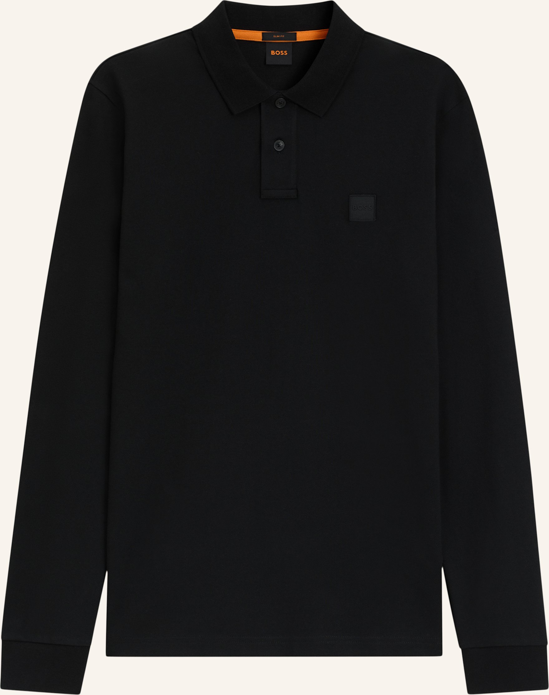 Boss Piqué-Poloshirt Passerby Slim Fit schwarz