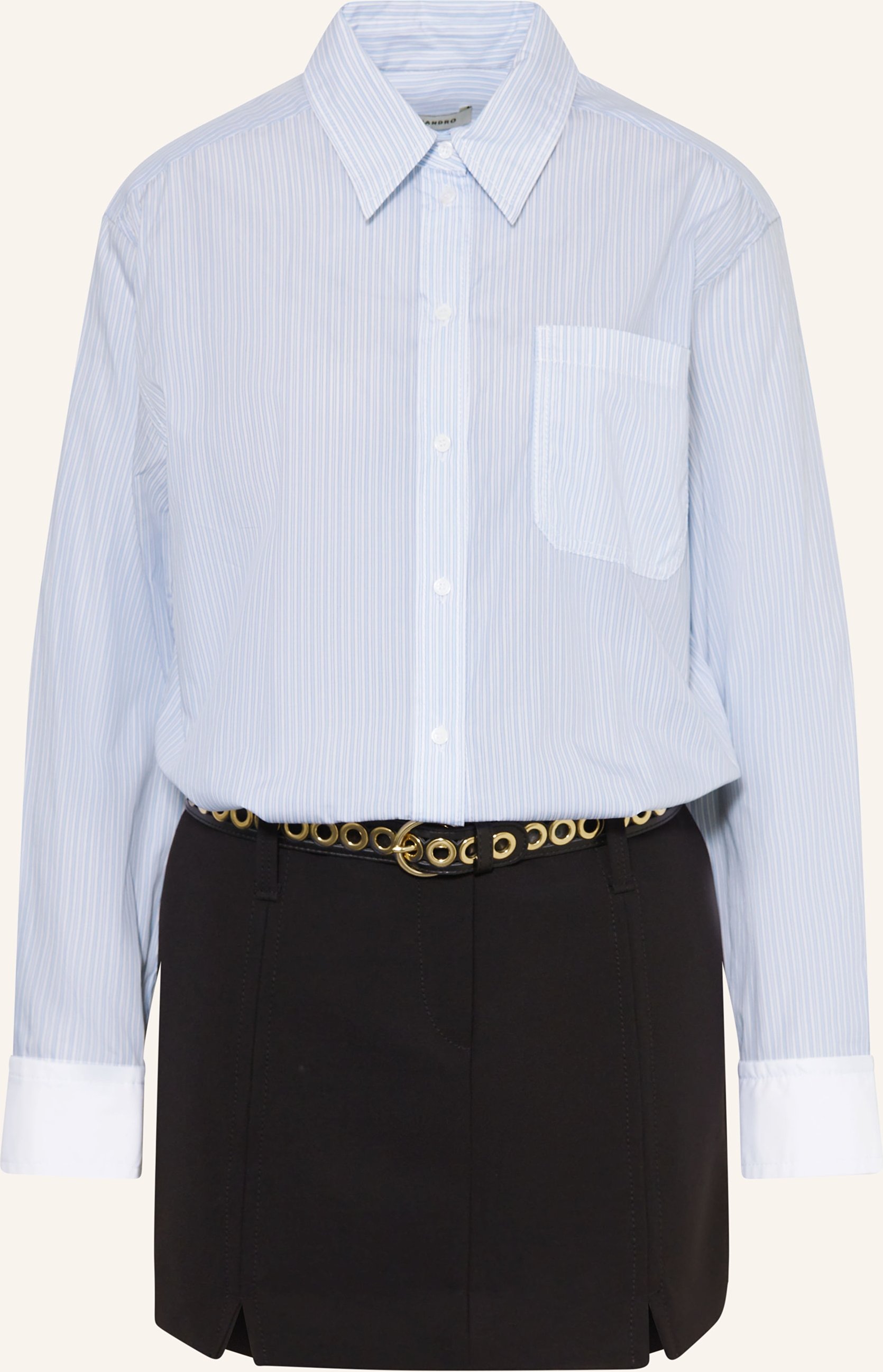 Sandro Kleid Im Materialmix schwarz