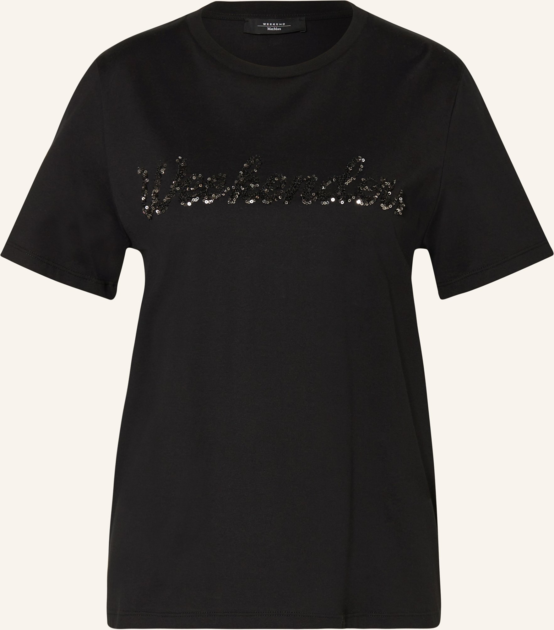 Weekend Max Mara T-Shirt Vello Mit Pailletten schwarz