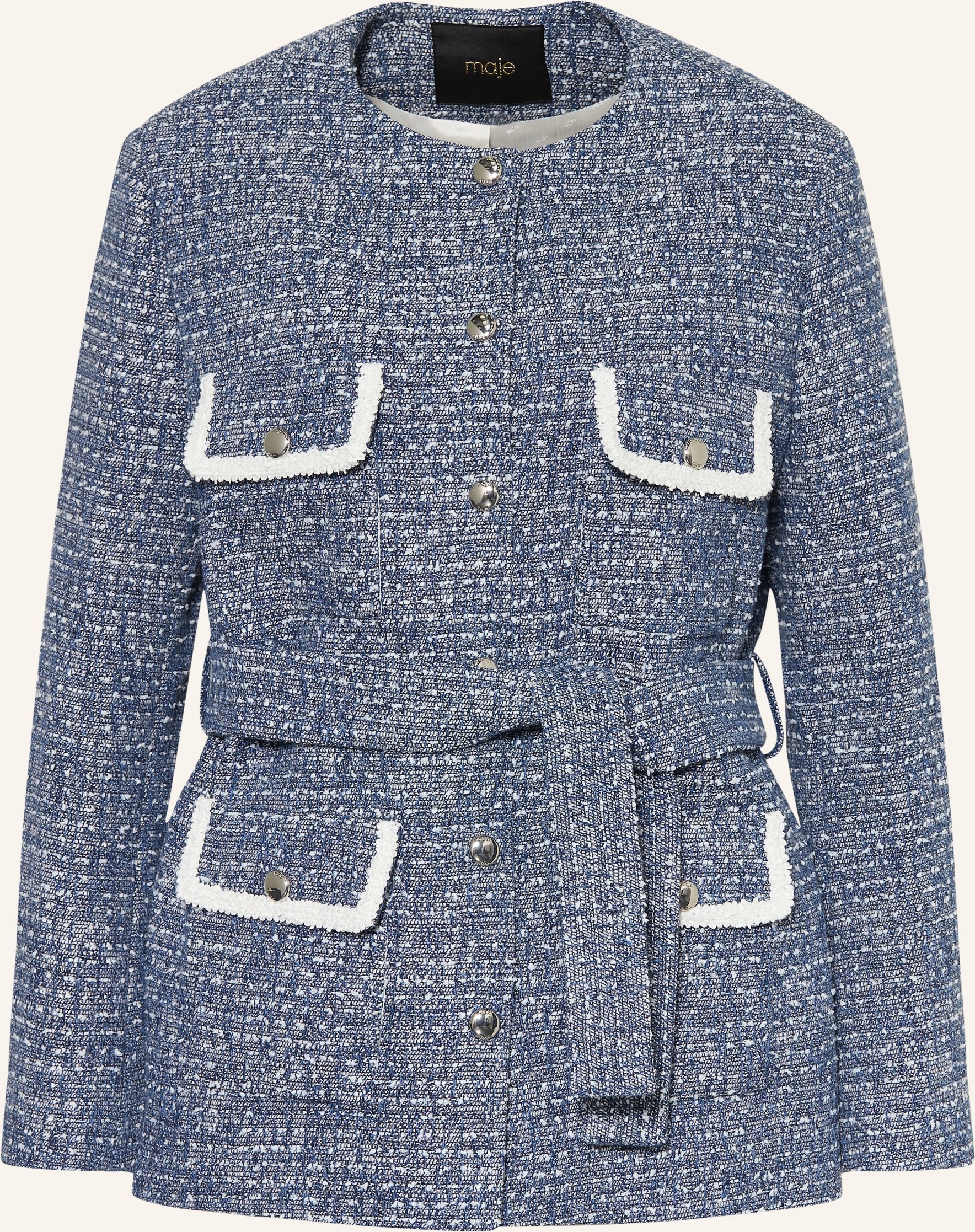 Maje Bouclé-Blazer blau