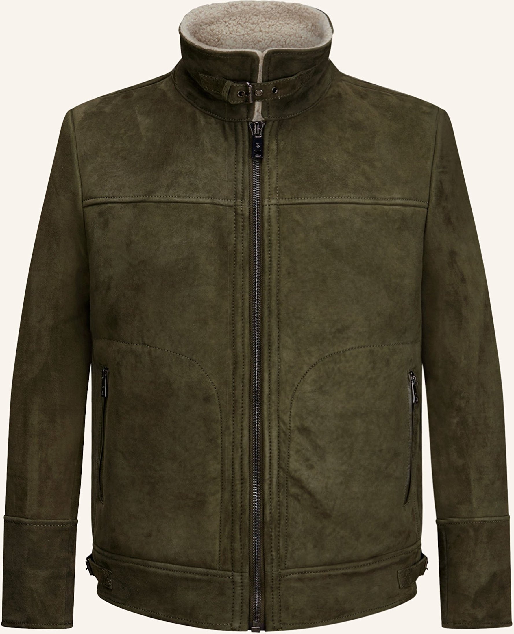 Milestone Lederjacke Mscamino gruen