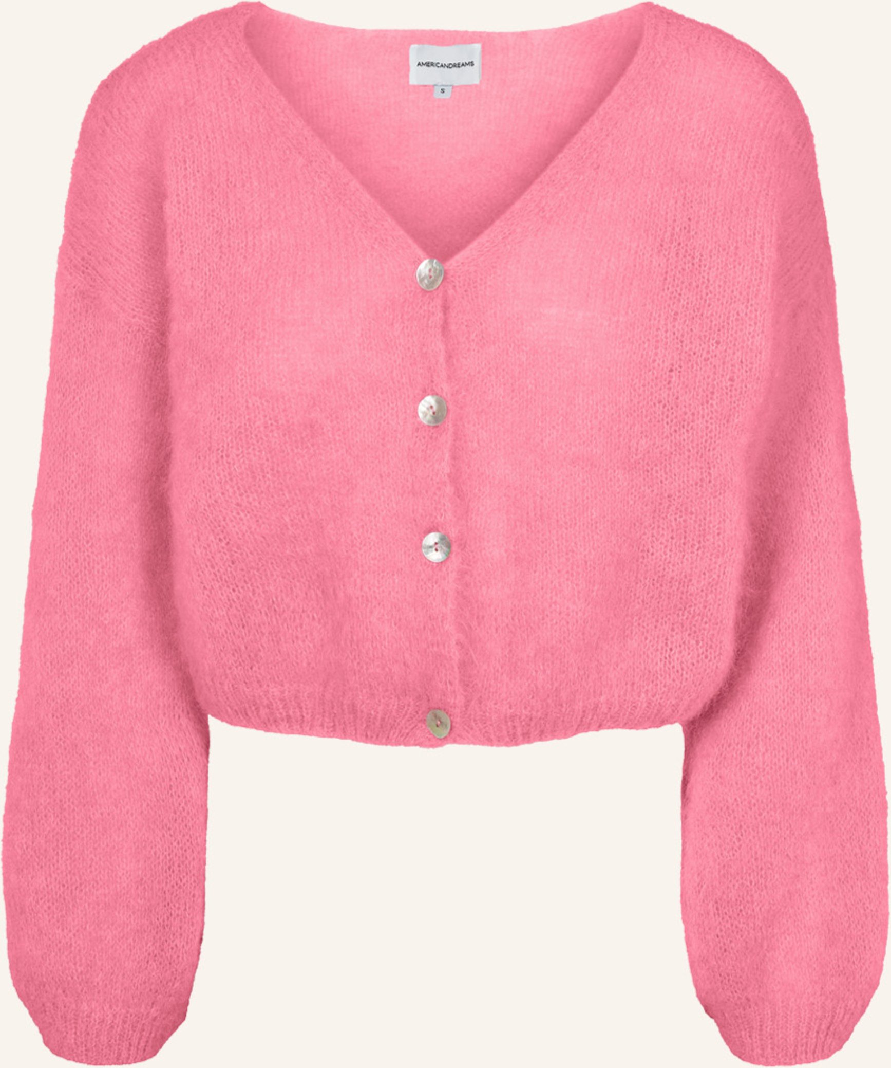 Americandreams Cropped-Strickjacke Cornelia pink