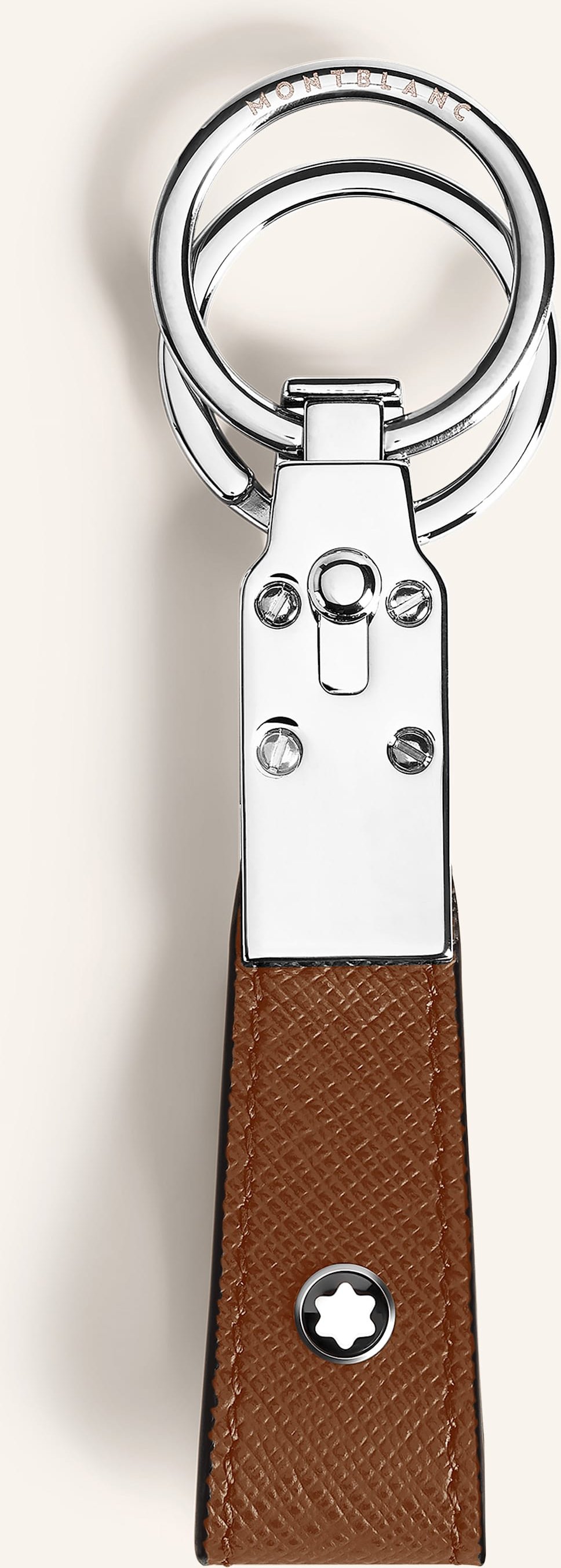 Montblanc Saffiano-Schlüsselanhänger Sartorial braun