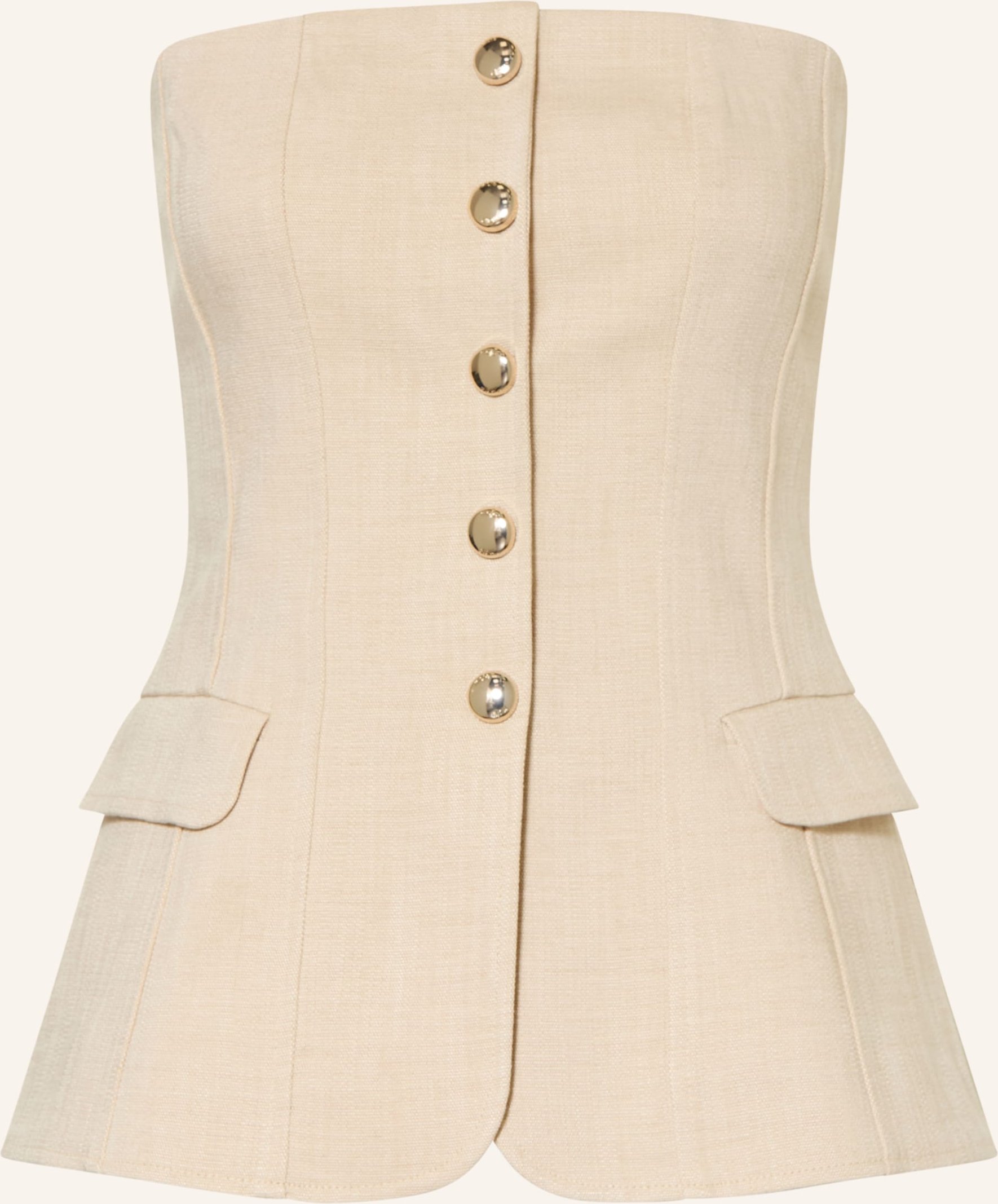 Maje Off-Shoulder-Top beige