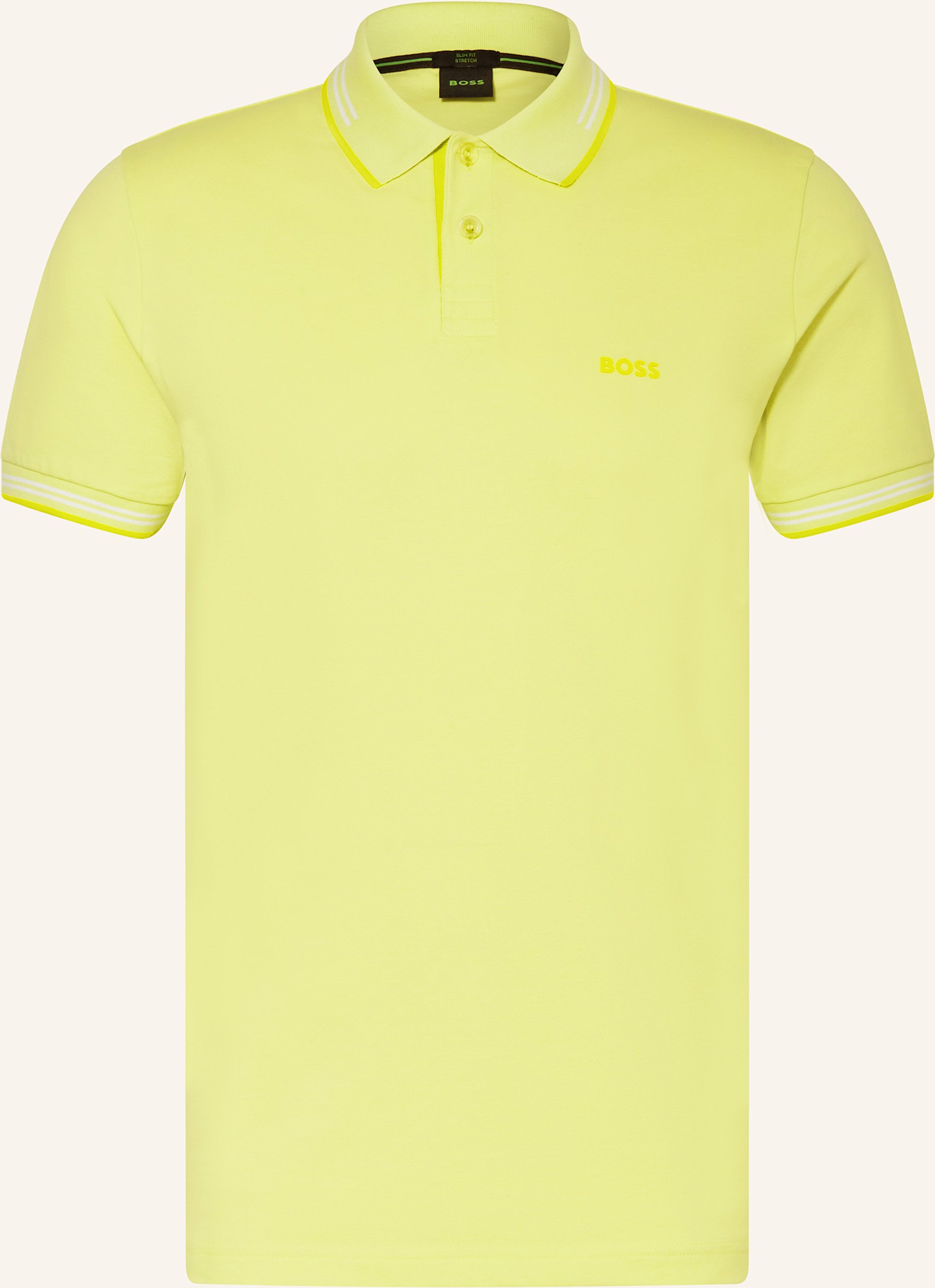 Boss Piqué-Poloshirt Paul Slim Fit weiss