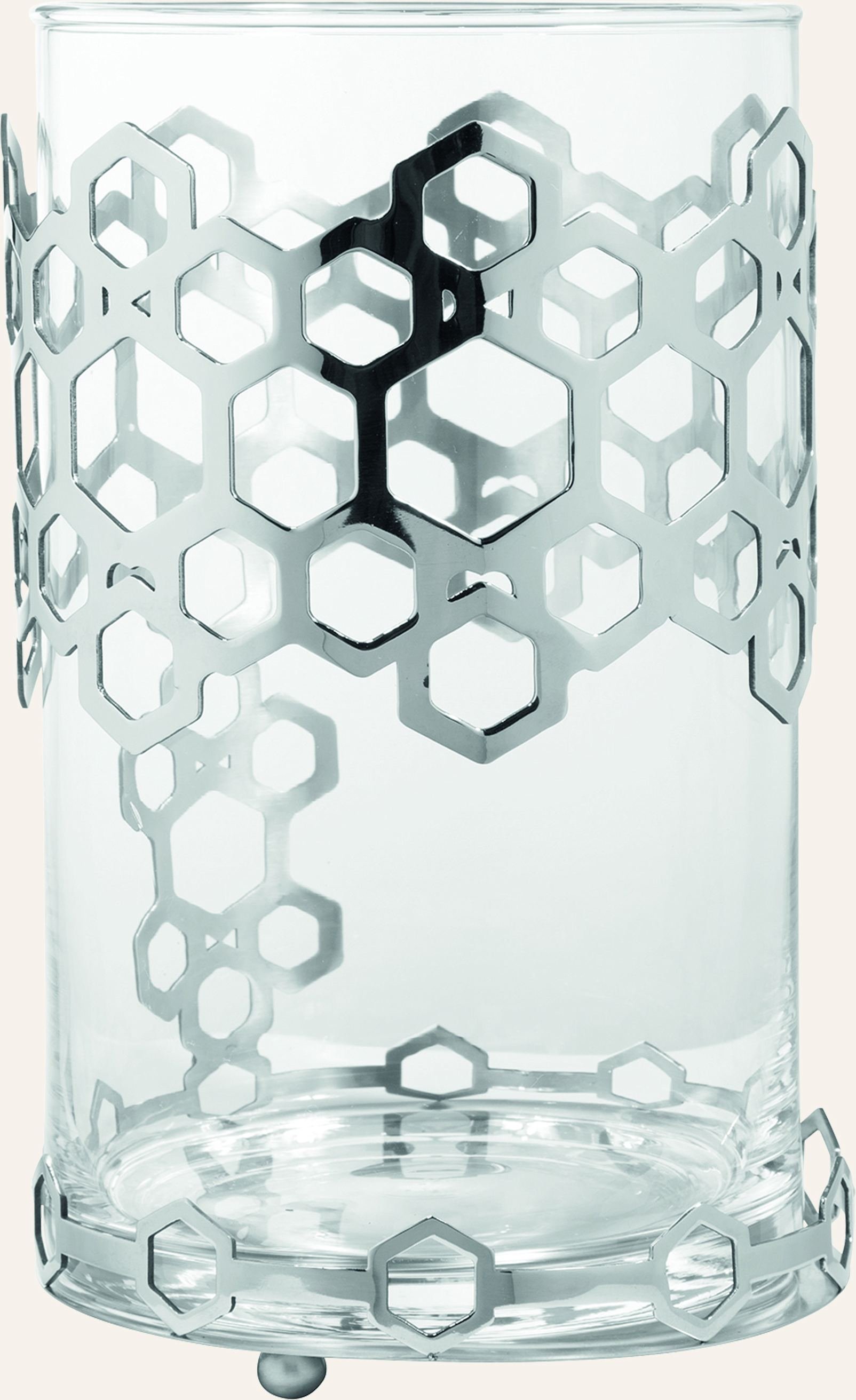 Fink Windlicht Mit Glas Delight silber