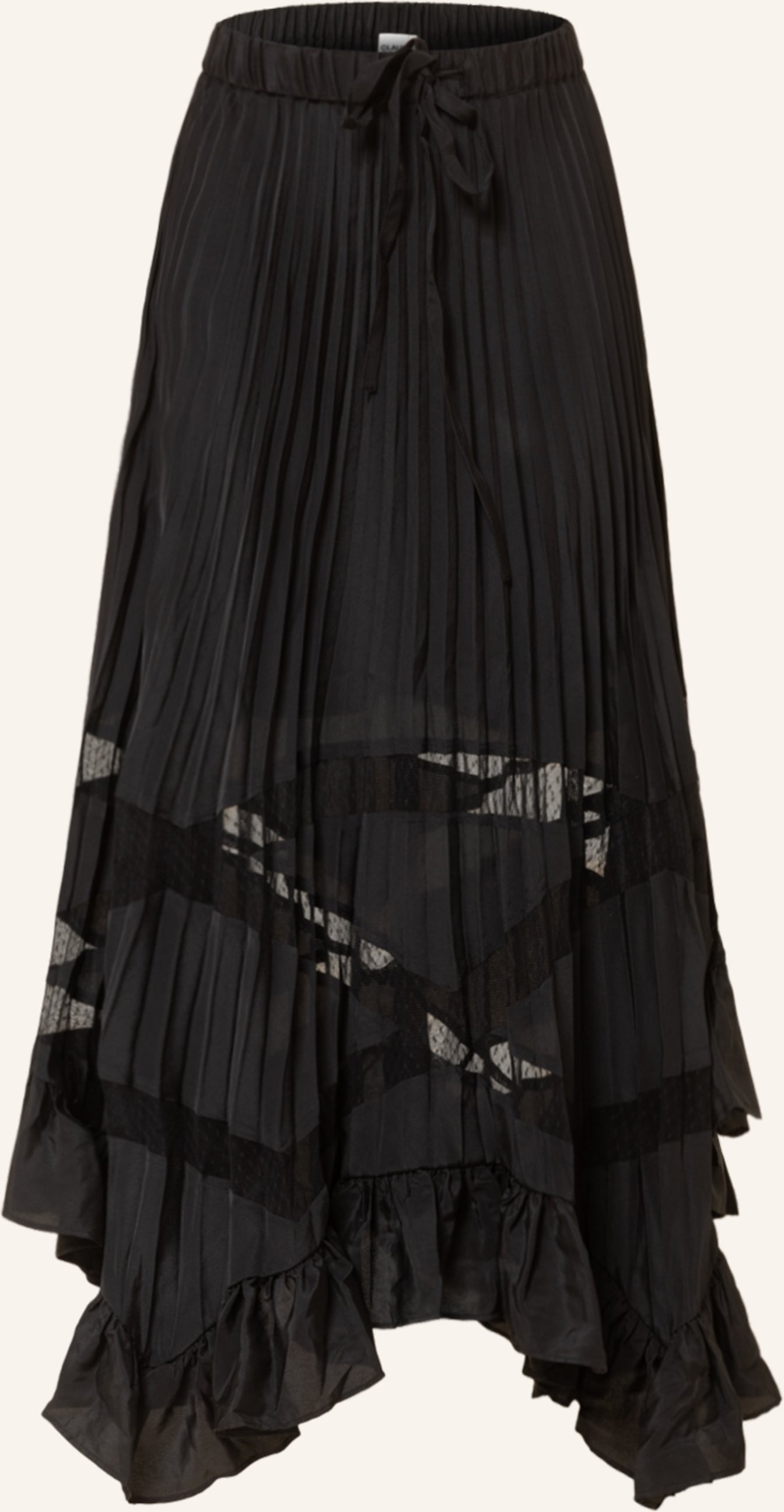Claudie Pierlot Plisseerock Mit Mesh schwarz