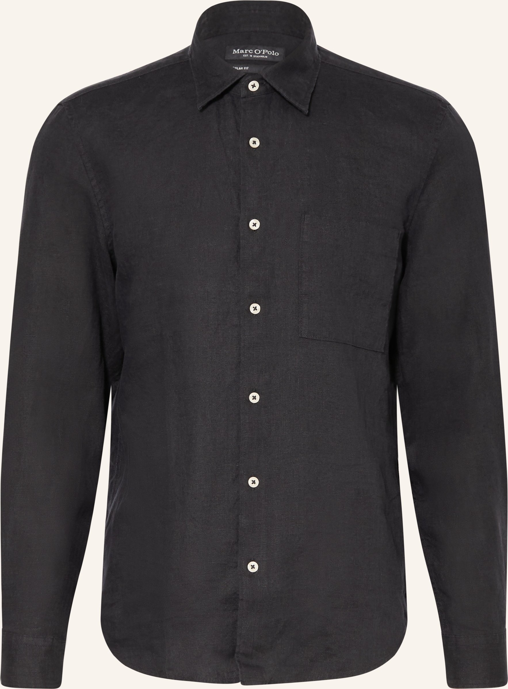 Marc O'polo Leinenhemd Regular Fit schwarz