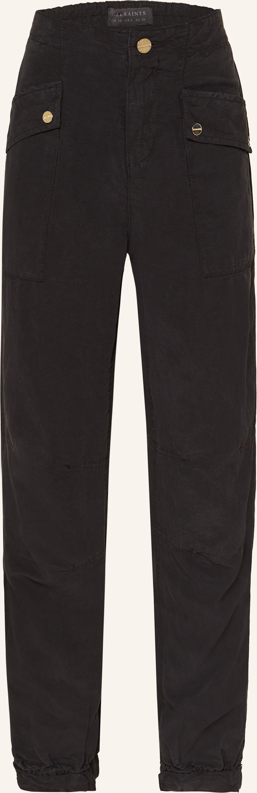 Allsaints Cargohose Val Mit Leinen blau